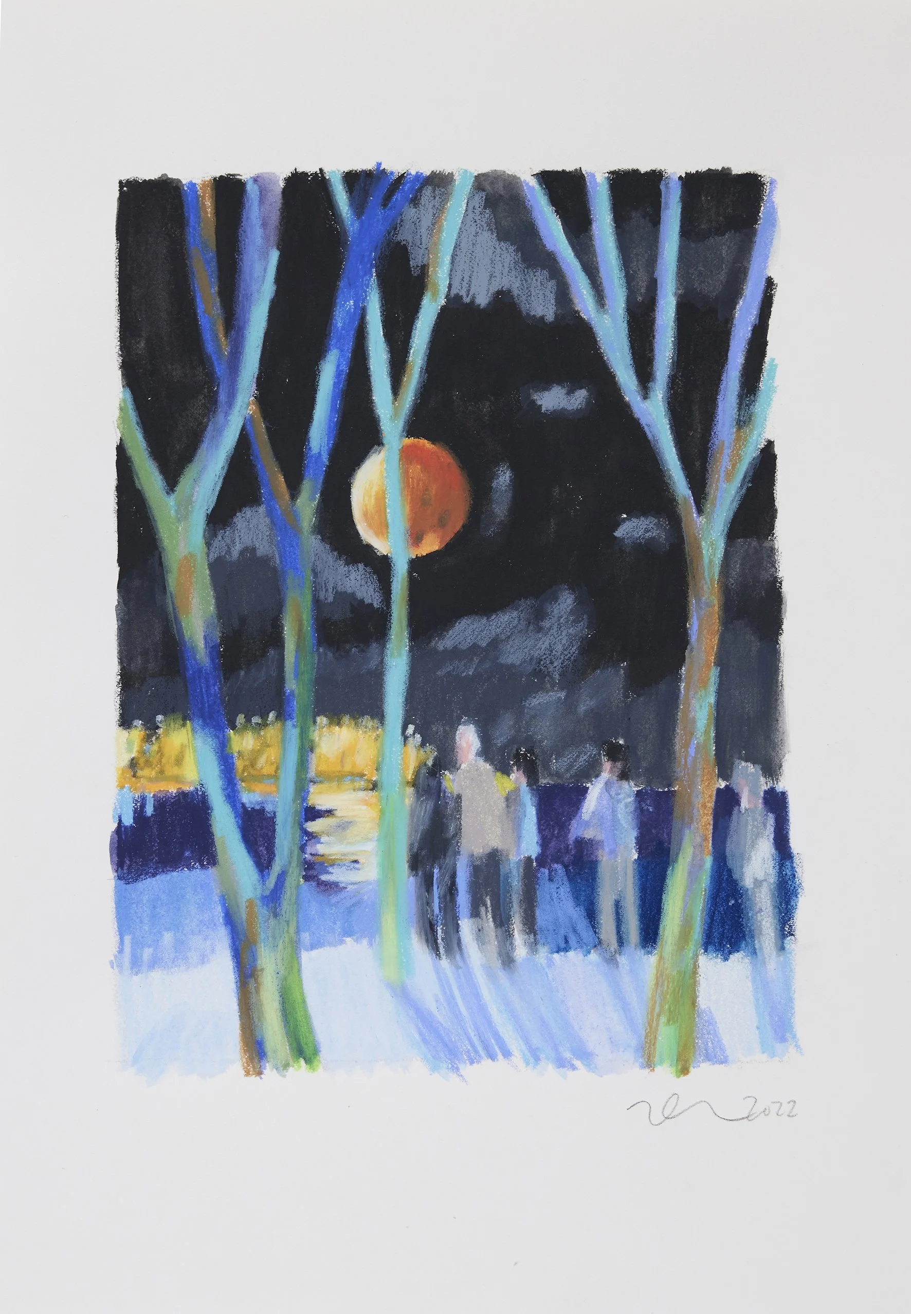Out of range, 2022
Water-soluble wax oil pastel on paper (framed)
40 x 30 cm