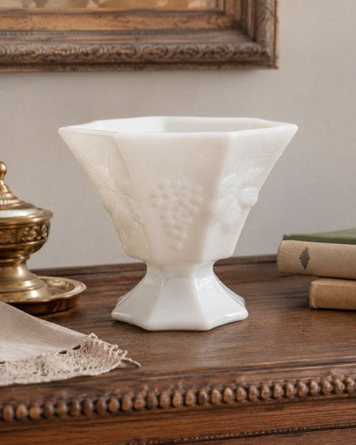Vintage Milk Glass Pedestal Compote