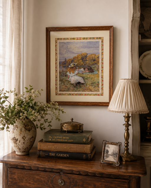 An Afternoon by the Water – Vintage Framed Art