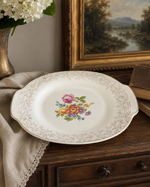 Vintage Triumph Limoges "Meissen Rose" 22K Gold Small Serving Tray