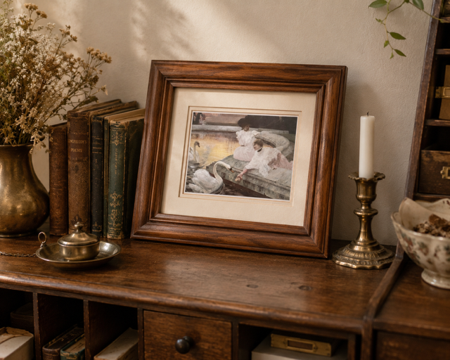 Vintage “The Swans” Print after Joseph-Marius Avy