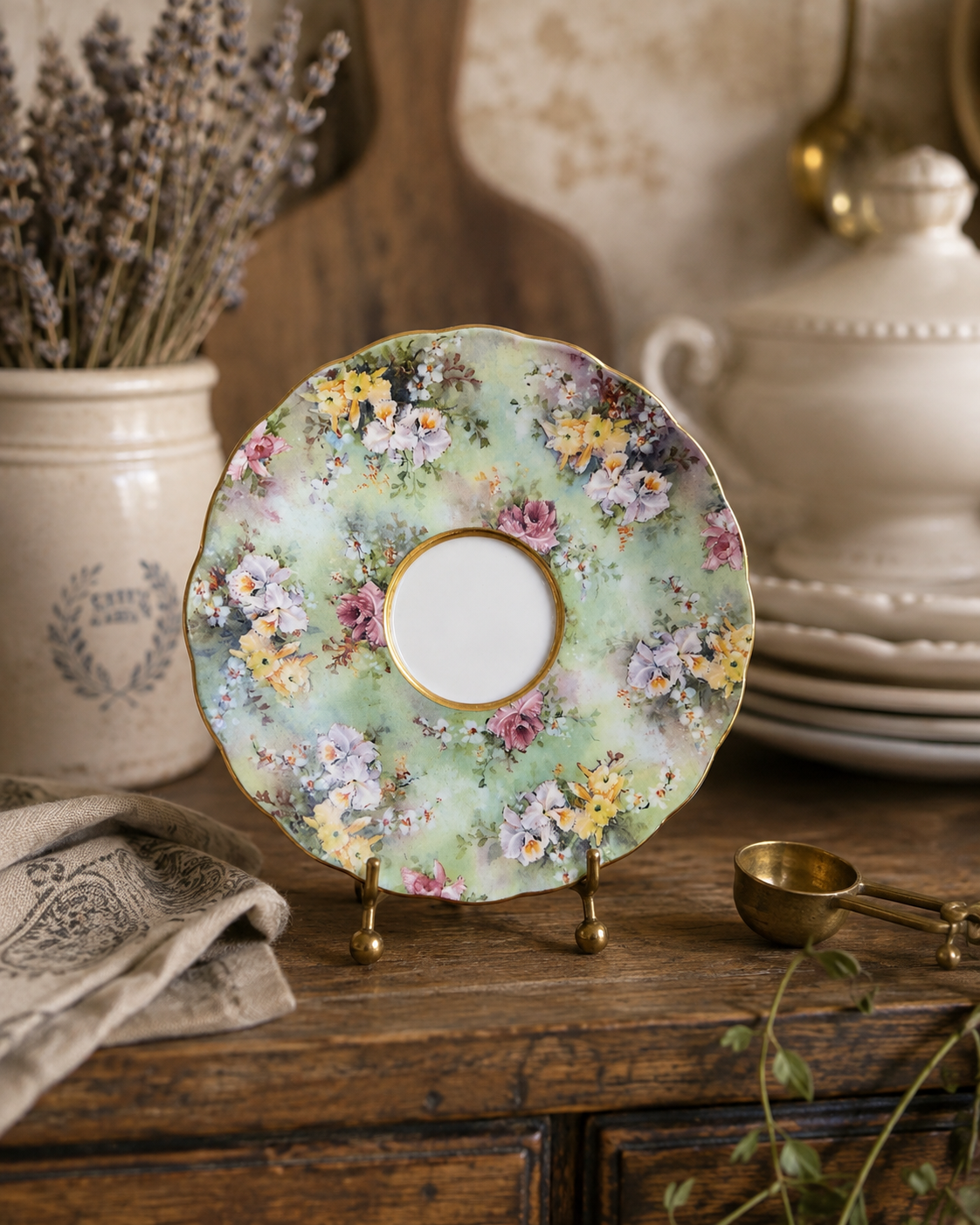 Bradford Editions “Enchantment” Lena Liu Floral Chintz Saucer