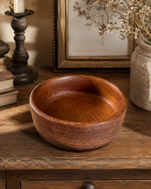 Vintage Solid Wood Bowl
