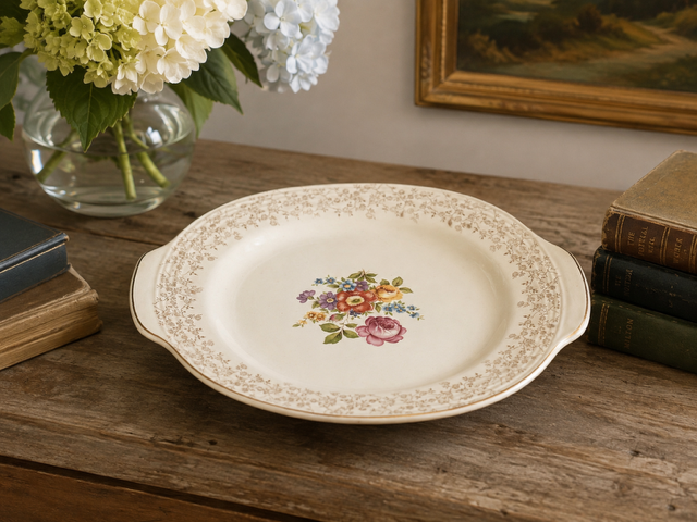Vintage Triumph Limoges "Meissen Rose" 22K Gold Large Serving Tray