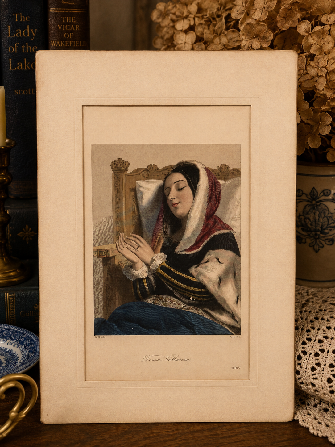 Antique Color Lithograph “Donna Katharina”