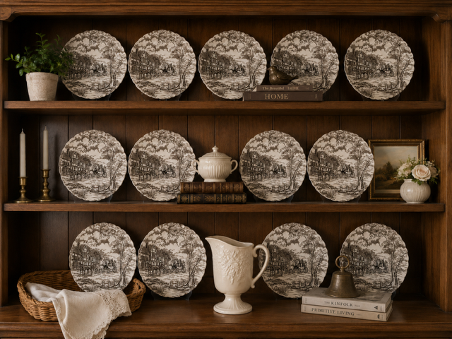 Royal Mail Staffordshire Ironstone Coaching Scene Plates