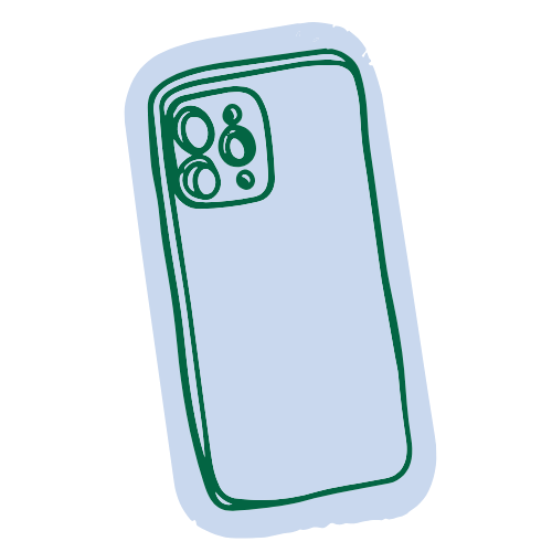 Illustration of a smartphone with a triple camera setup on the back