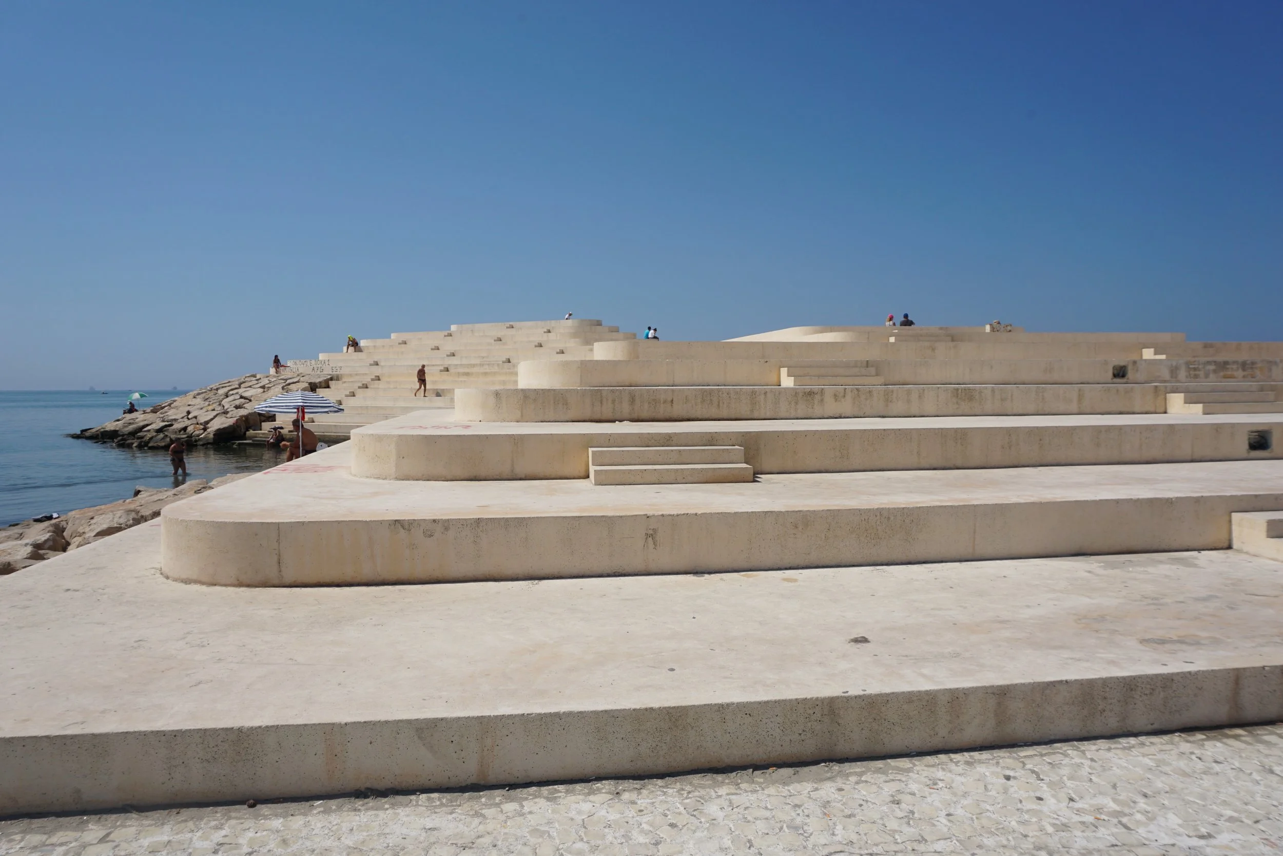 The Sphinx waterfront steps beside the Adriatic Sea in Durrës, Albania