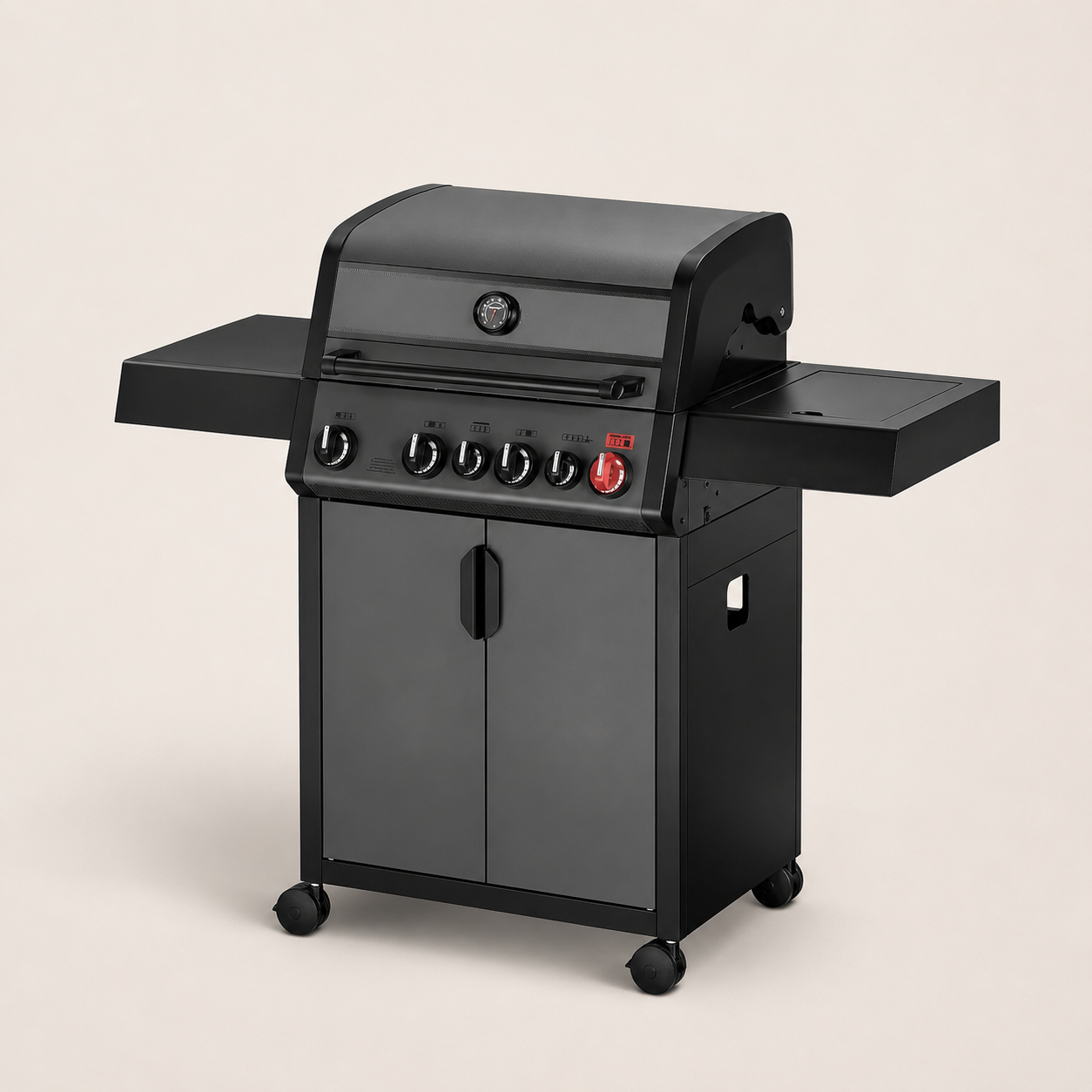 Schwarzer Gasgrill für die Outdoor-Küche
