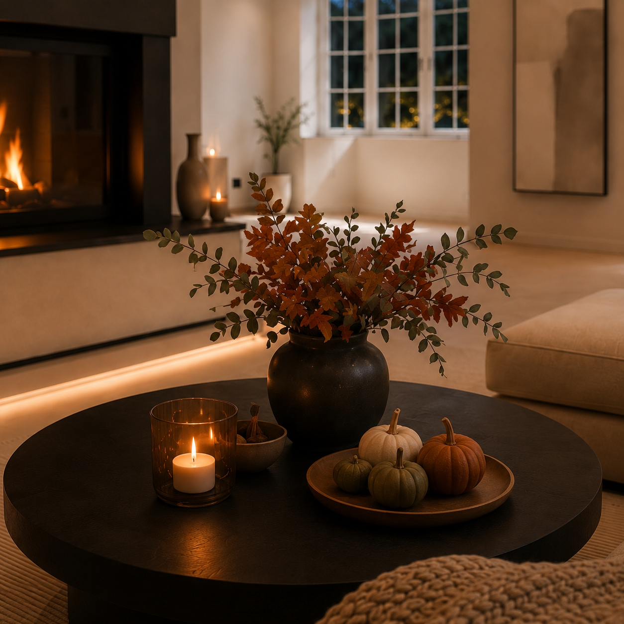 Herbstliche Akzente im Wohnzimmer