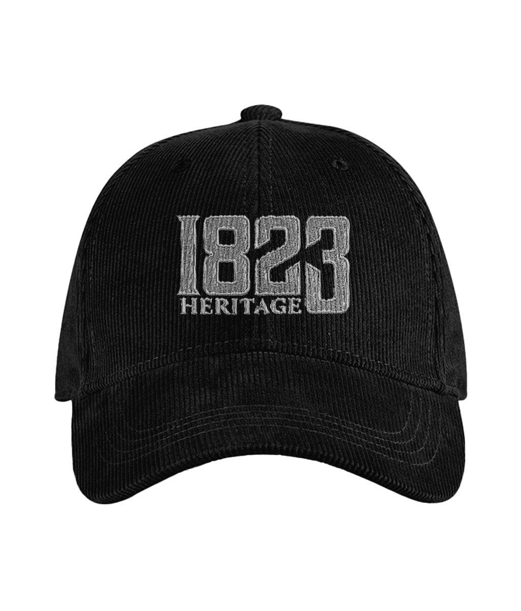 1823 Heritage Embroidered Black Cord Cap
