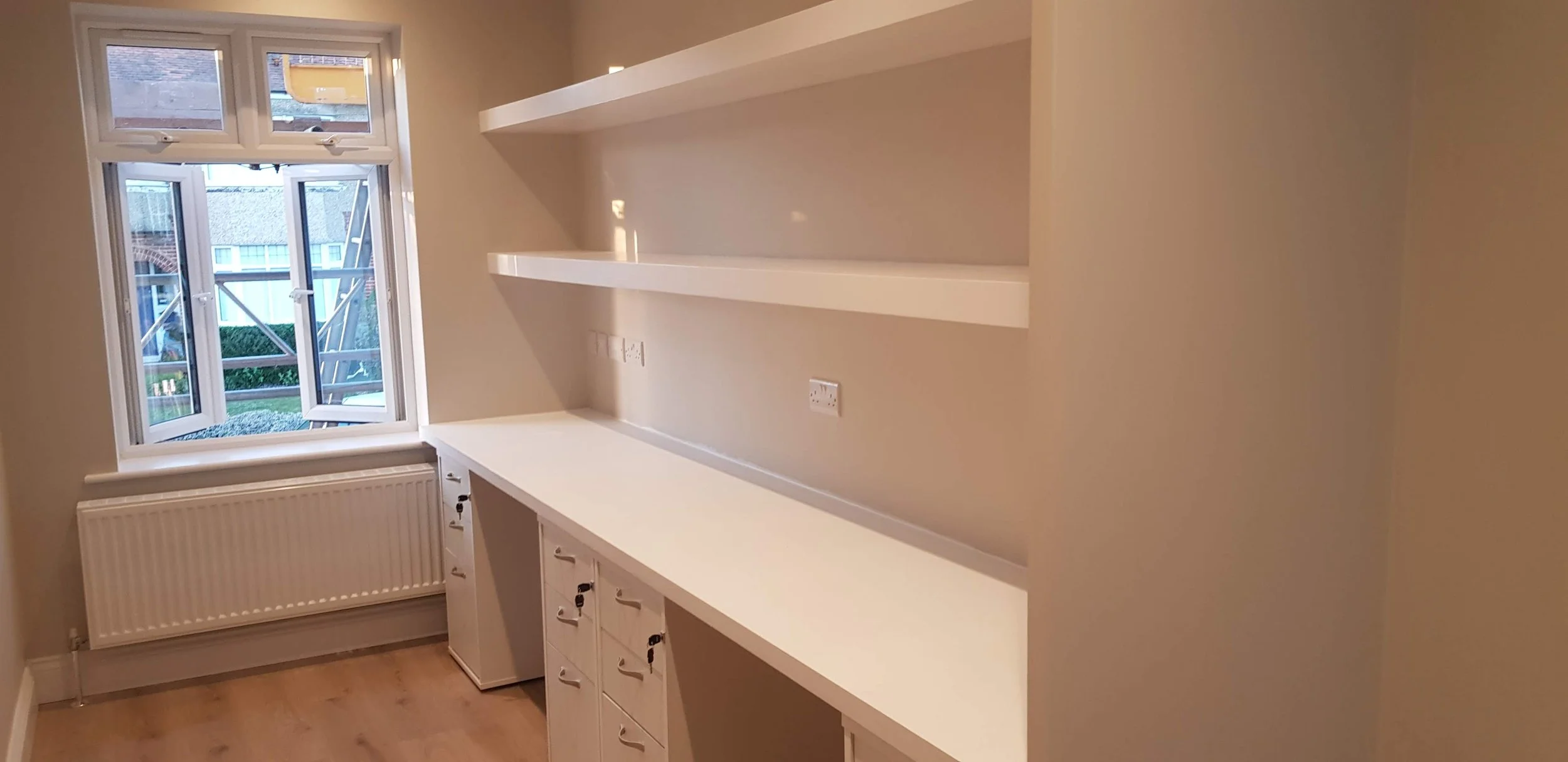 Large floating shelves
