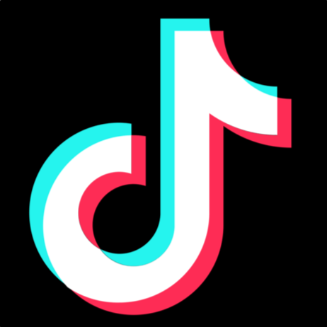 The TikTok logo with a black background.