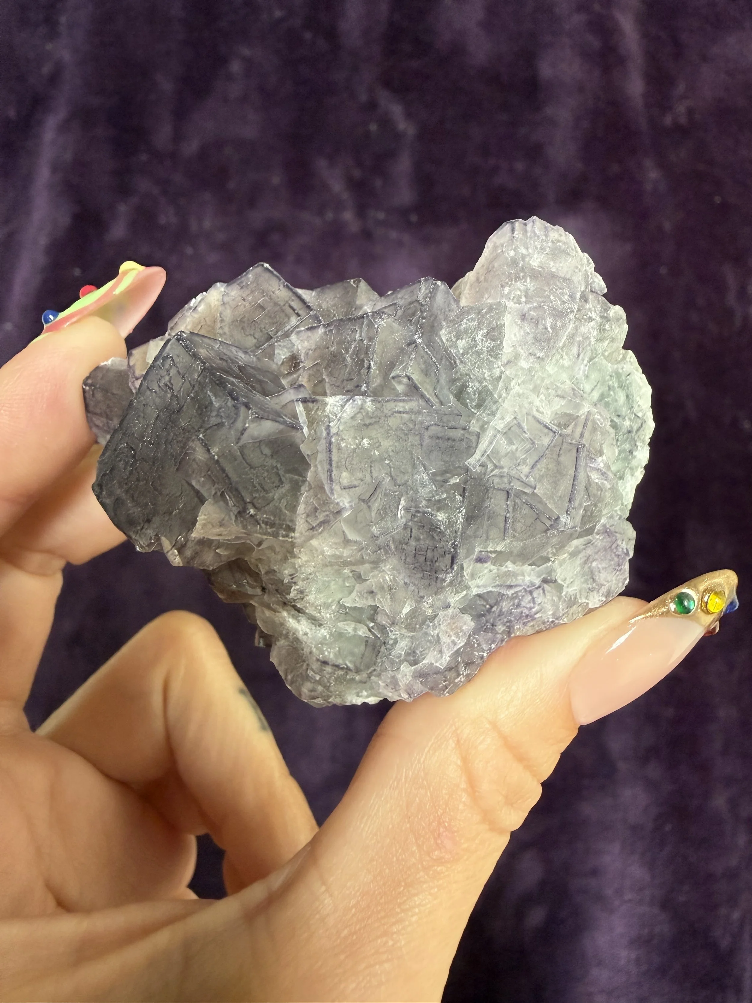 QR Code Chinese Fluorite Cluster | UV Reactive
