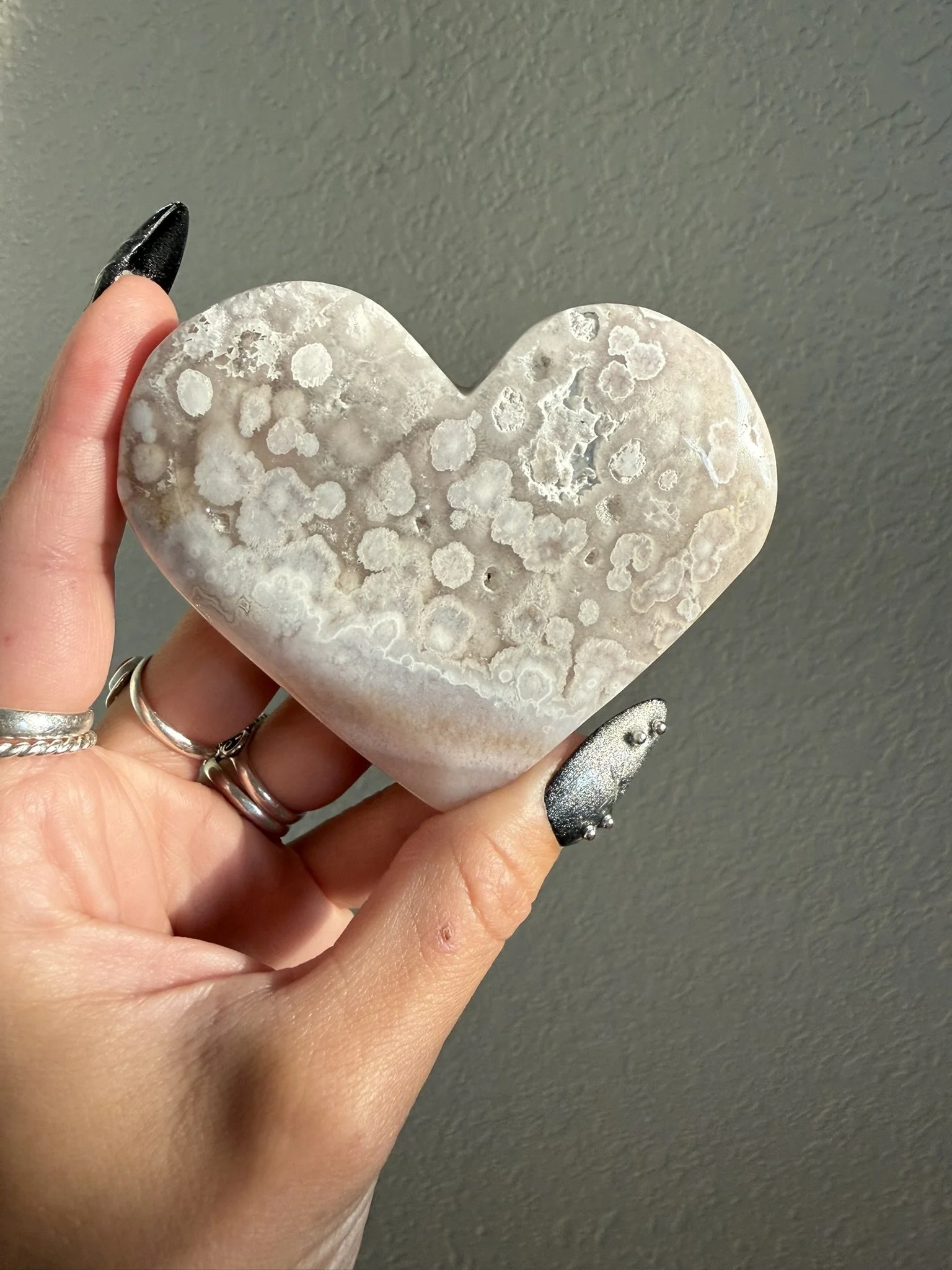 Flower Agate Heart B