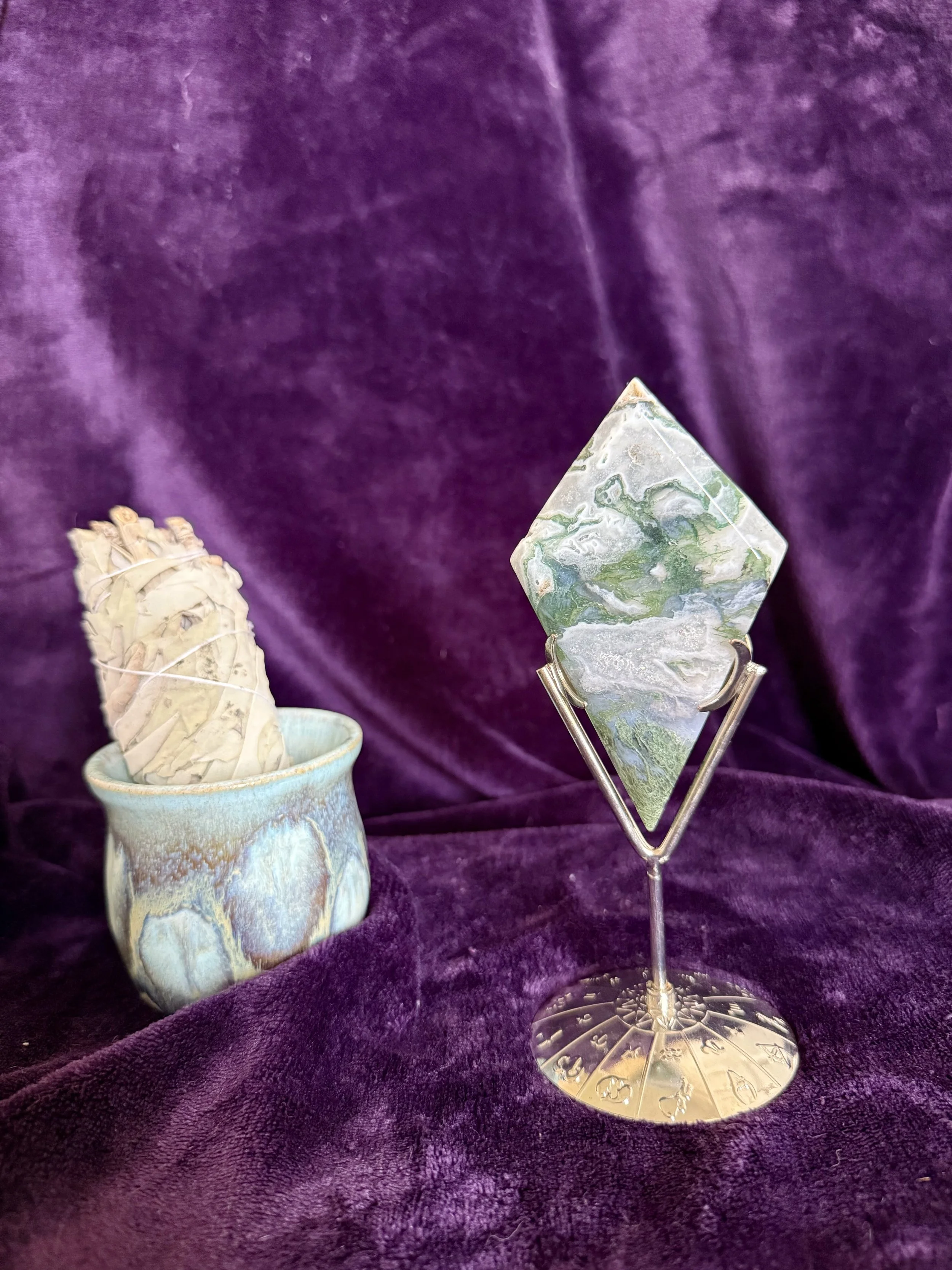 Moss Agate Diamond | Crystal Freeform