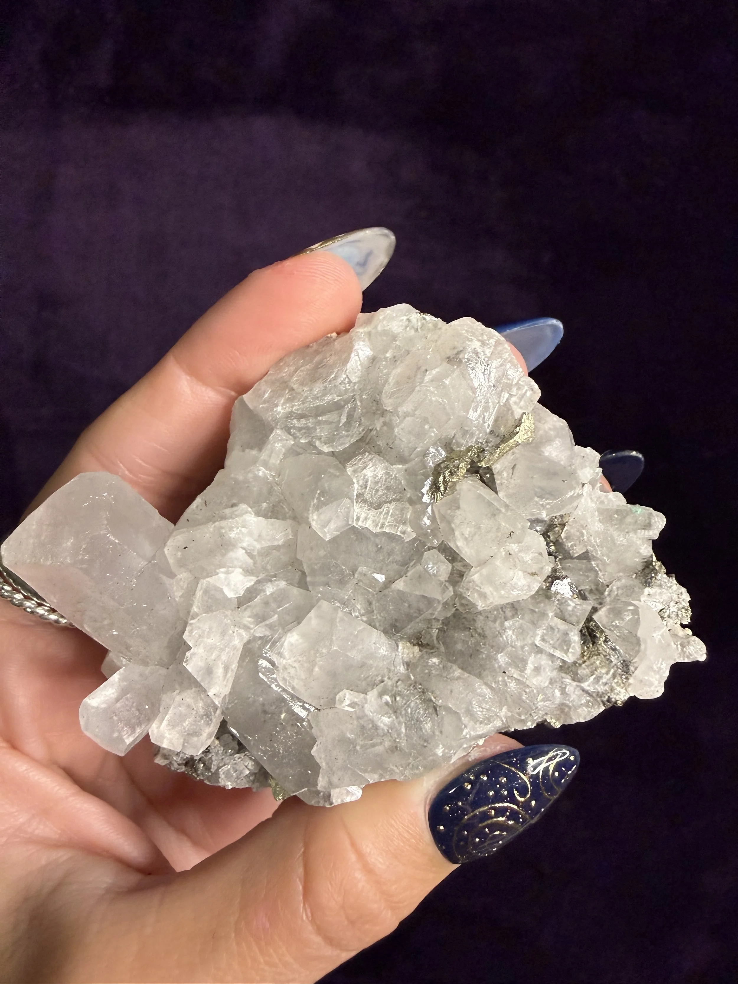 Mangano Calcite on Pyrite | UV Reactive