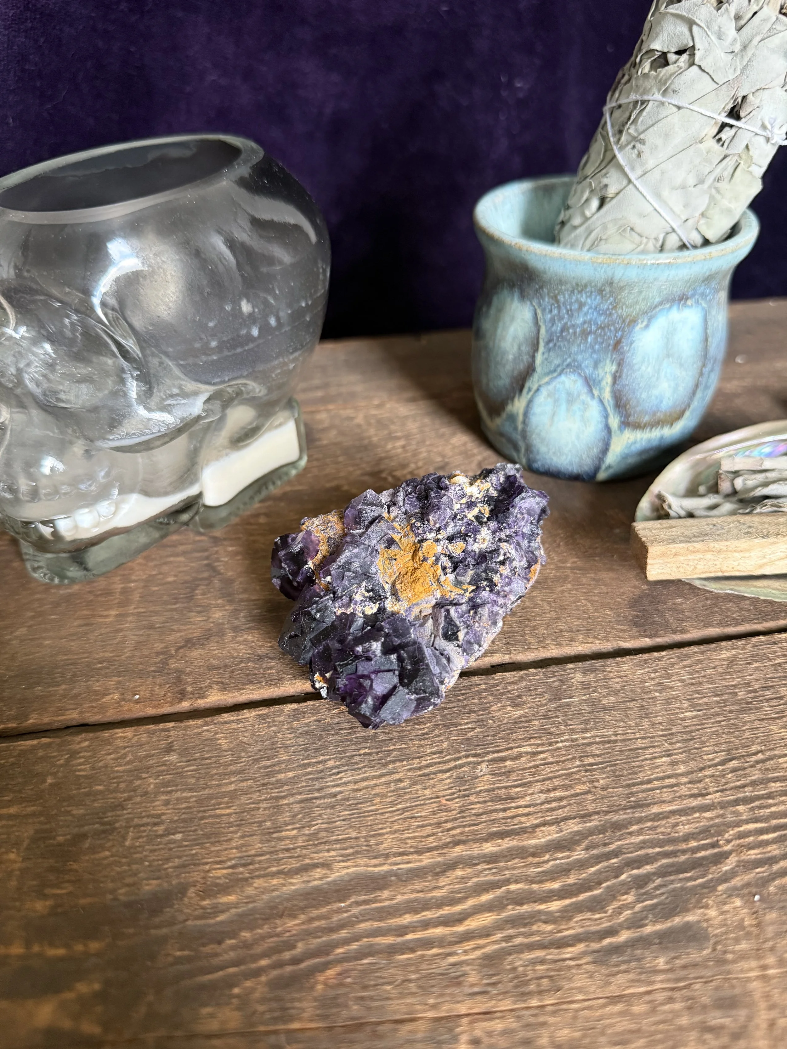 Purple Fluorite on Matrix