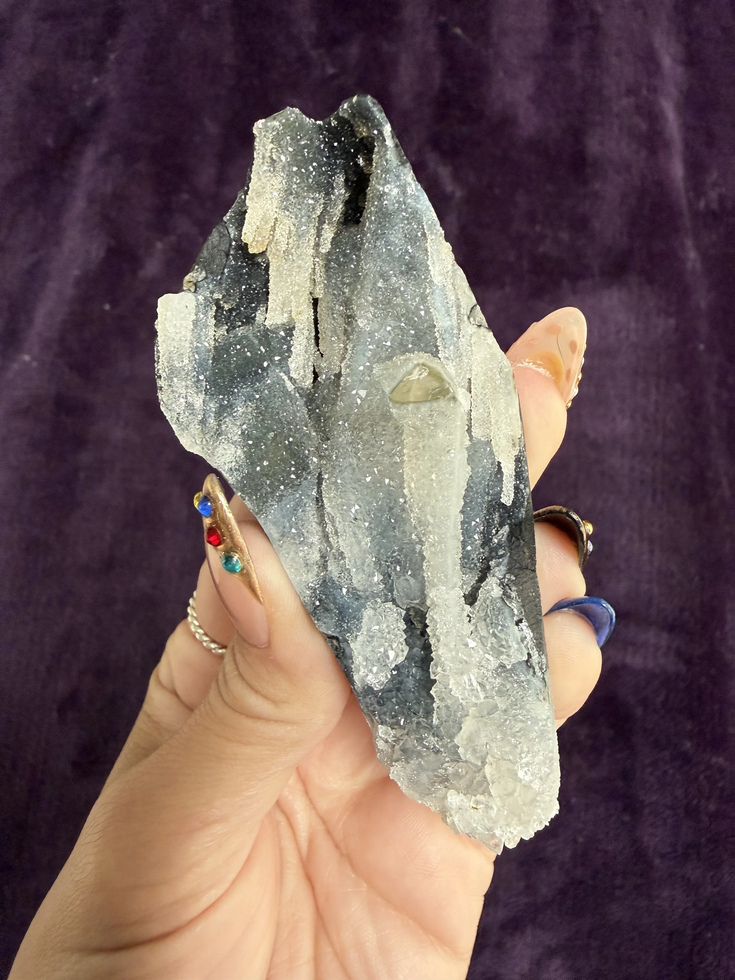 Blue Chalcedony with Apophyllite