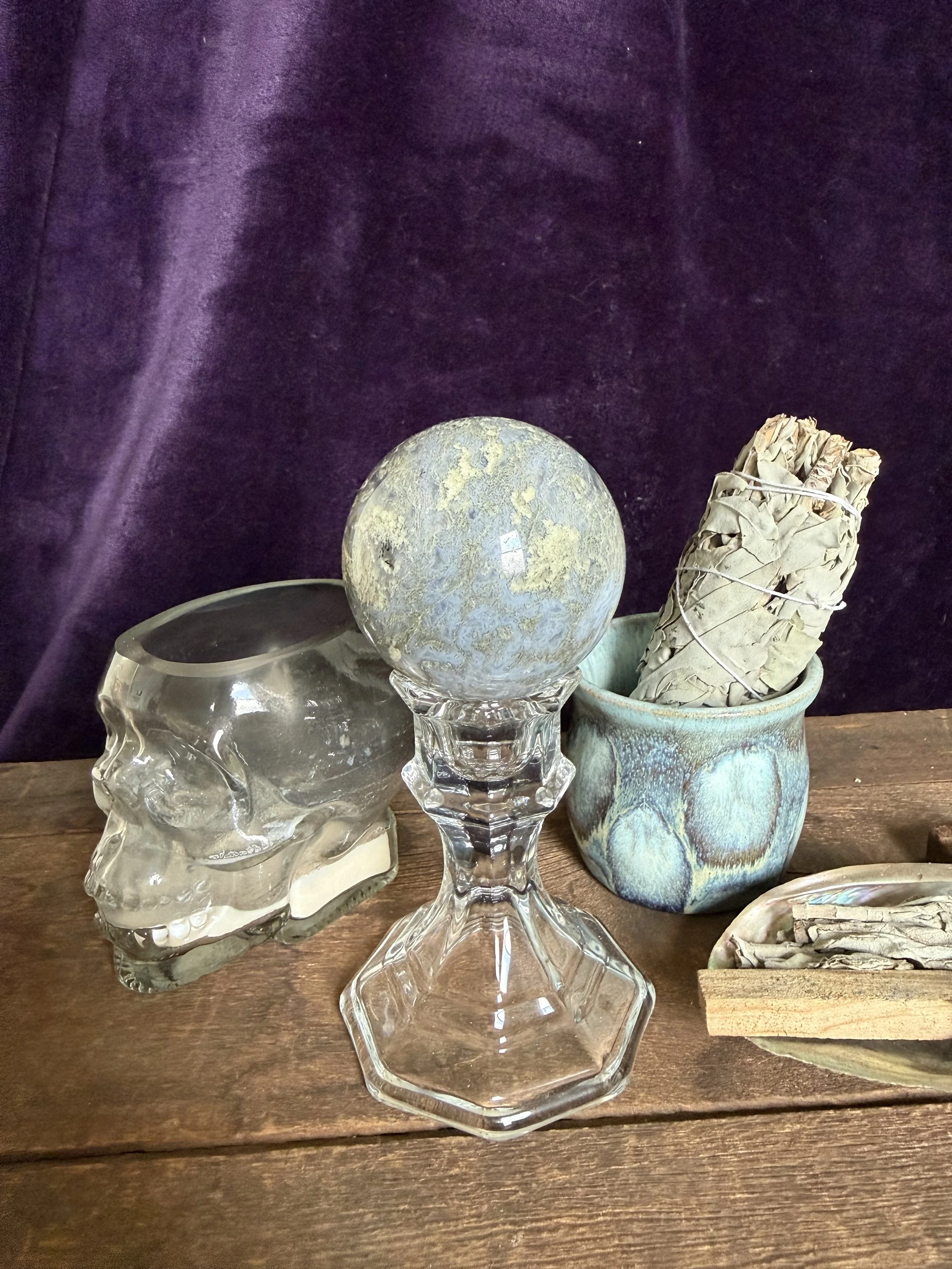 Blue Moss Agate Sphere