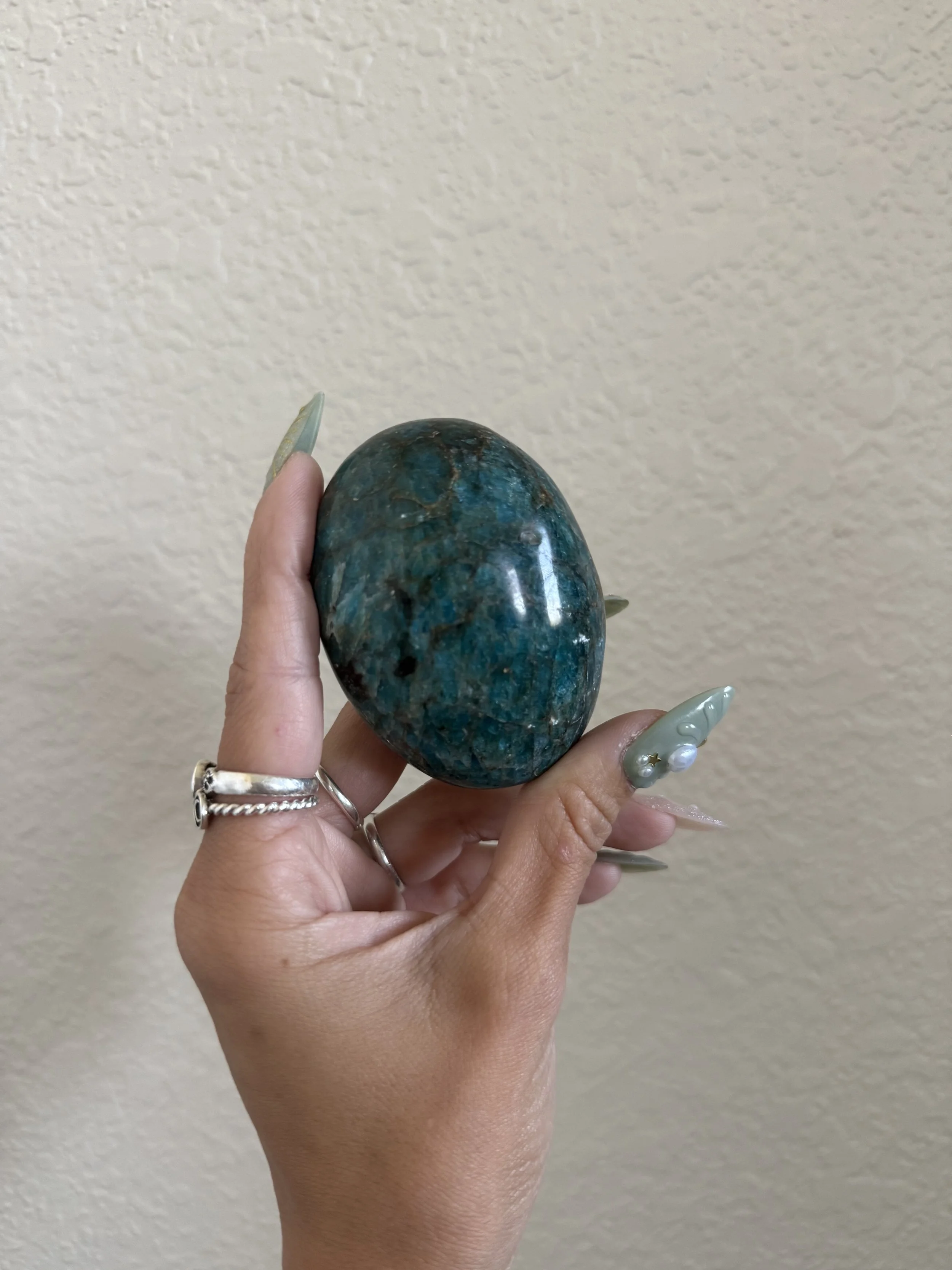 Blue Apatite Palm Stone