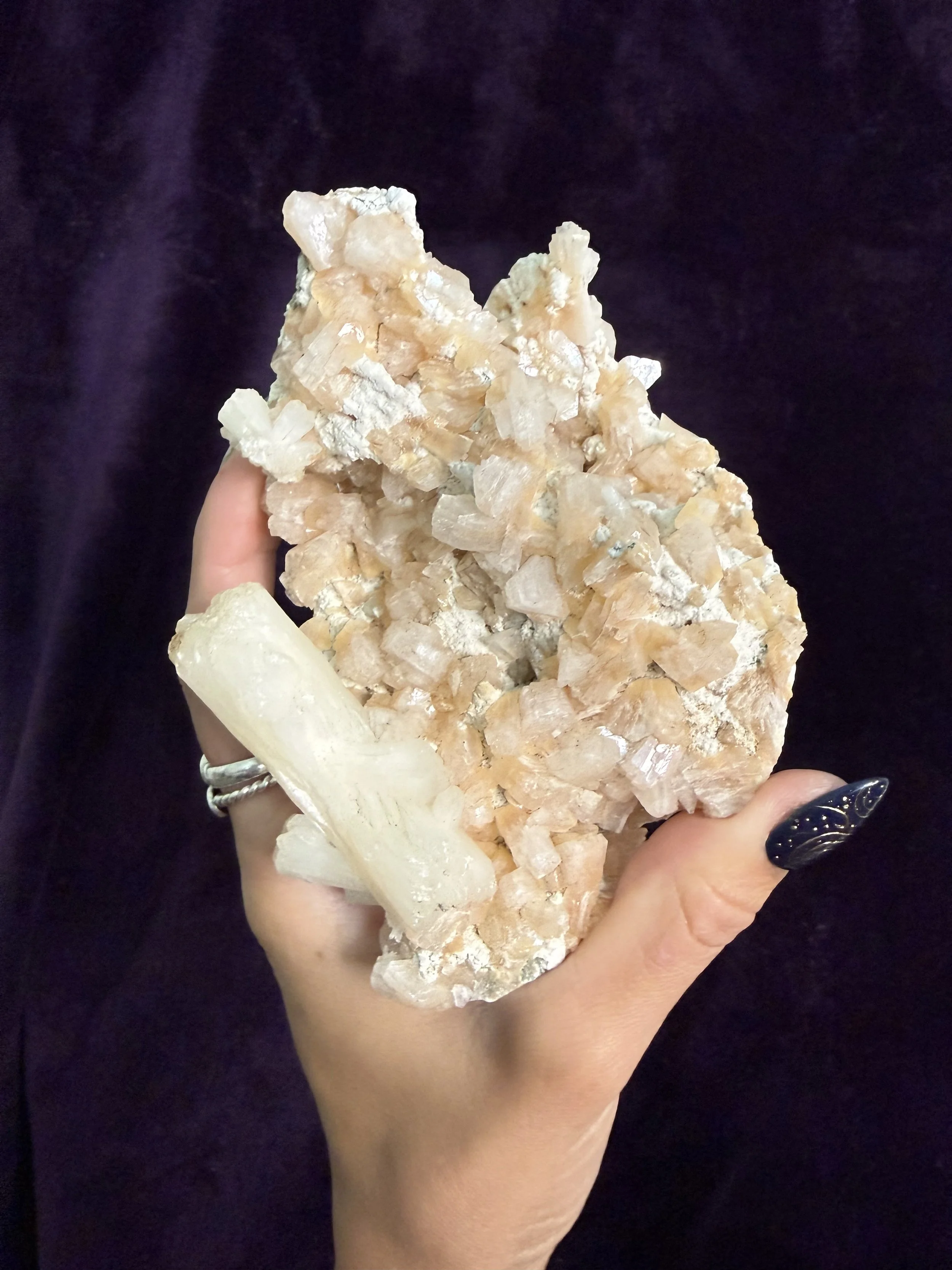 Stilbite on Peach Heulandite