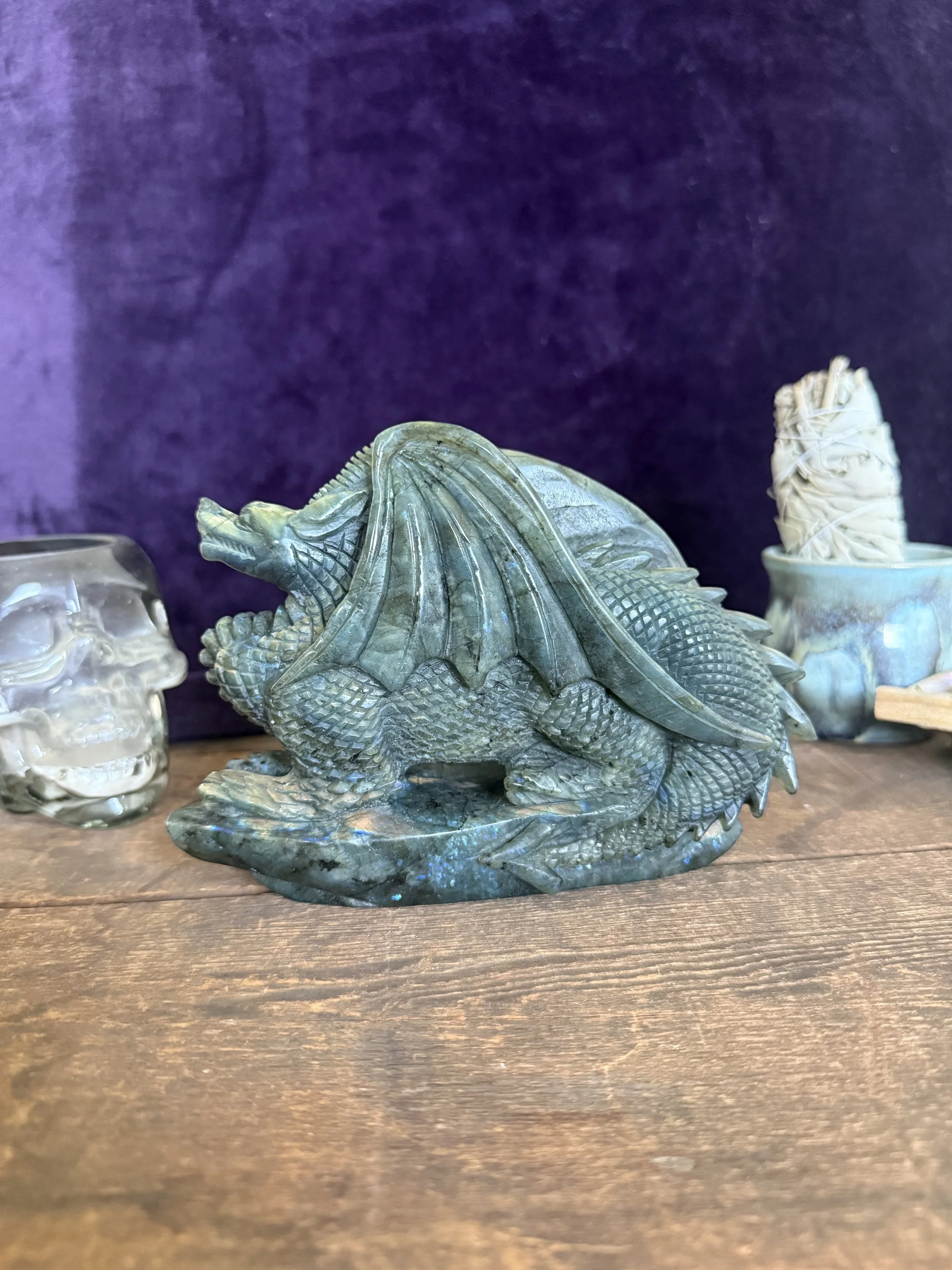 Labradorite Dragon Carving B
