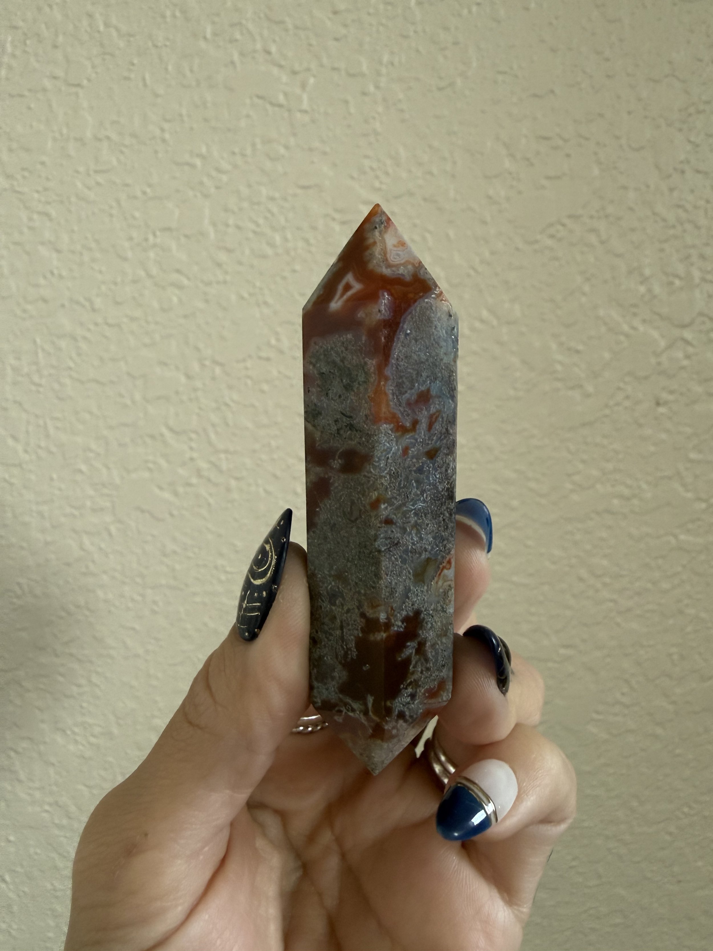 Red Moss Agate Double-Terminated Point
