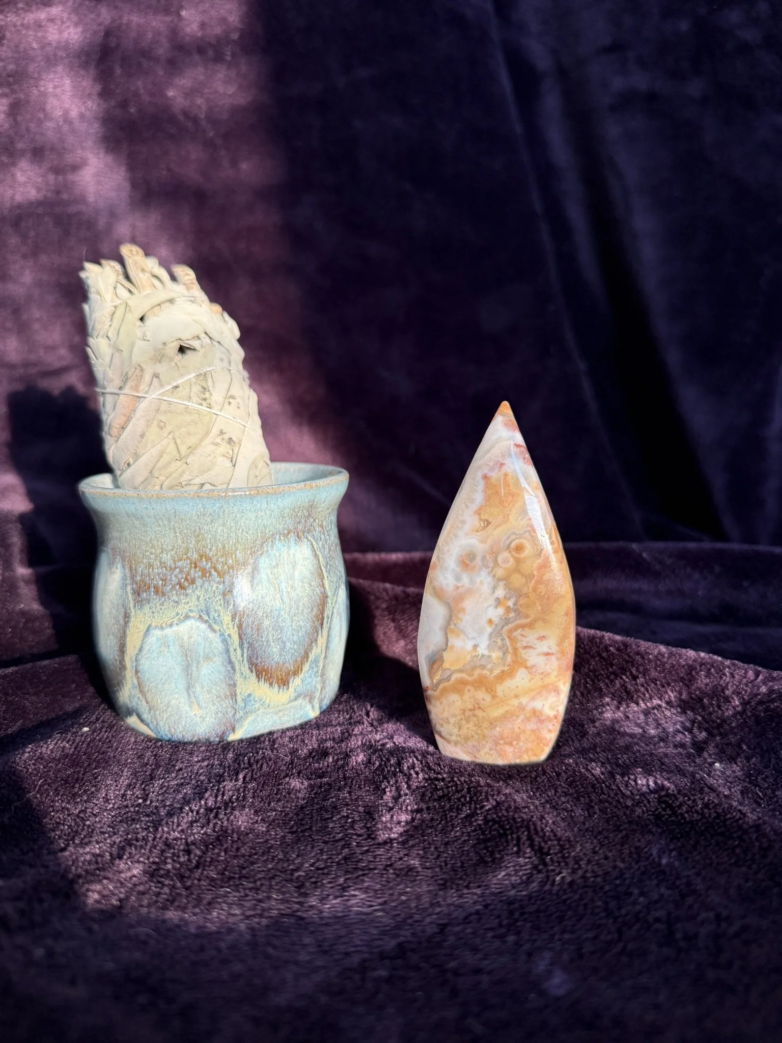 Colorful Agate Flame Freeform