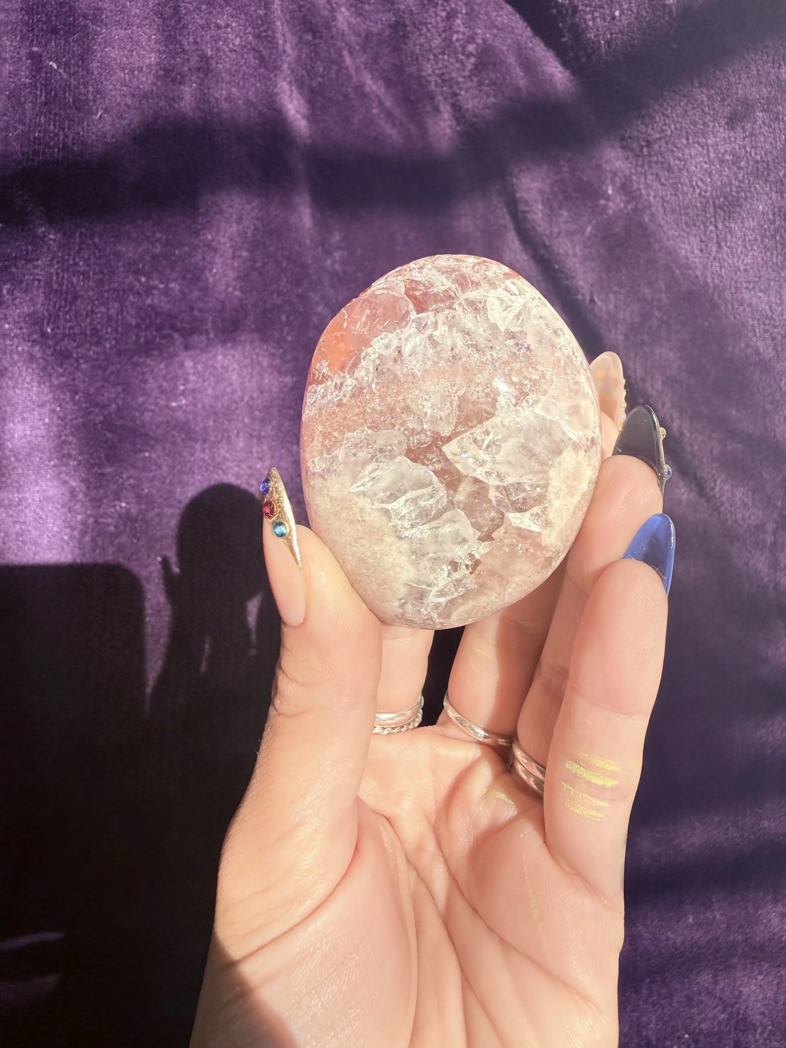 Pink Amethyst Palm Stone