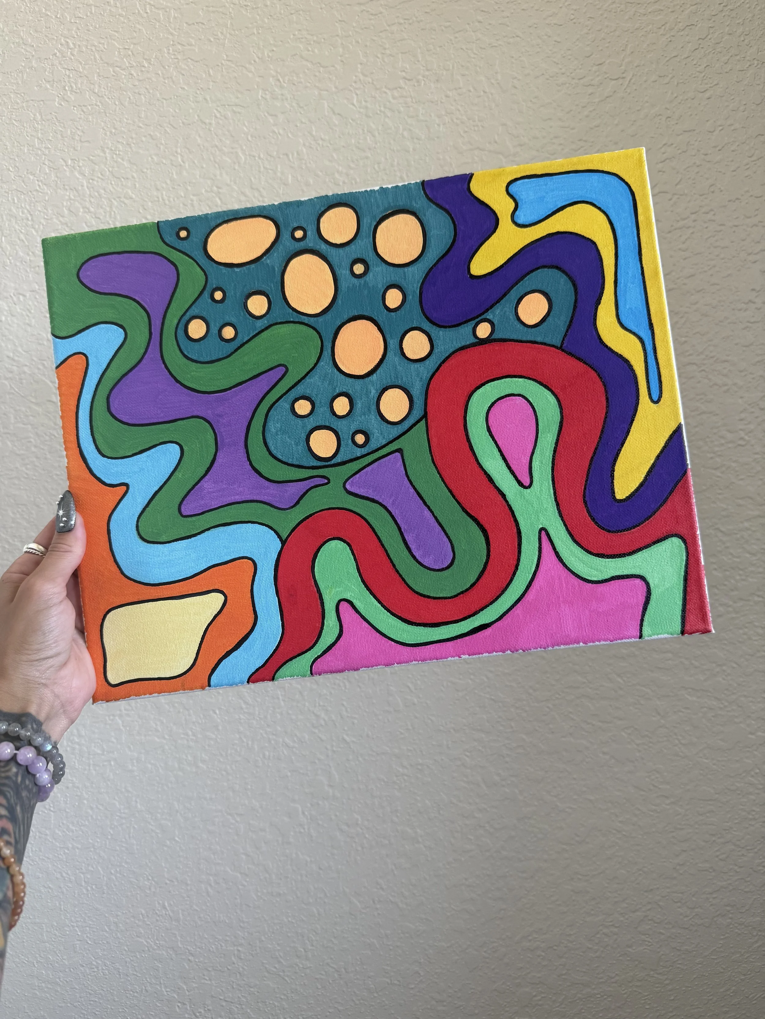 Inside My Brain | 11x14 Acrylic Paint Marker on Canvas