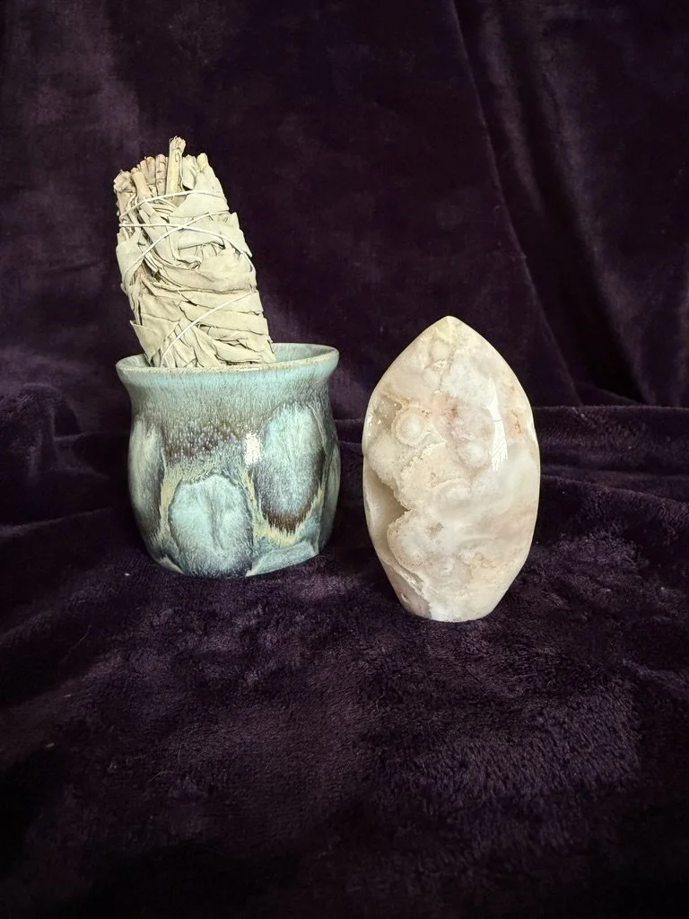 Flower Agate + Pink Amethyst Freeform