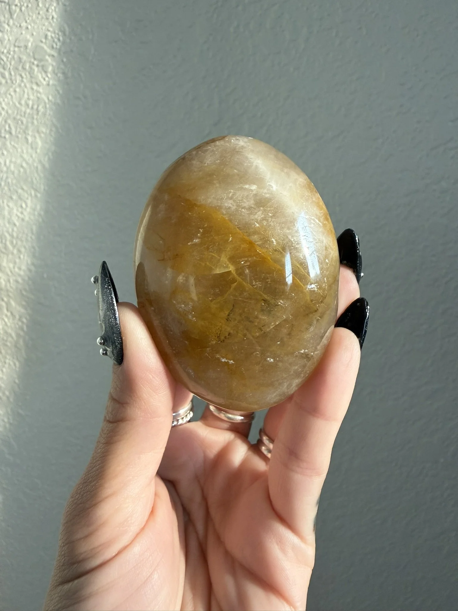 Golden Healer Quartz Palm