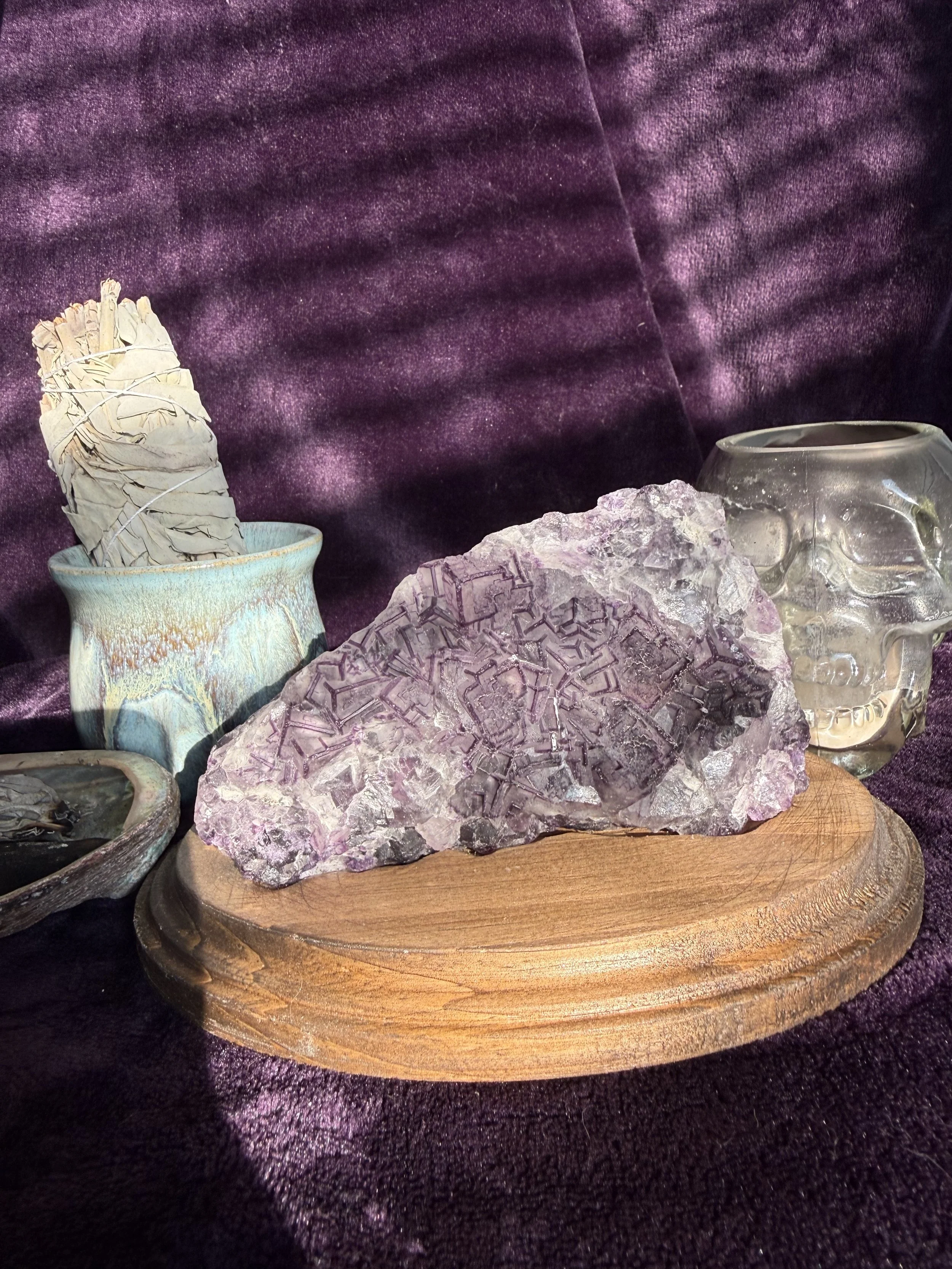 Chinese Purple Fluorite on Custom Stand