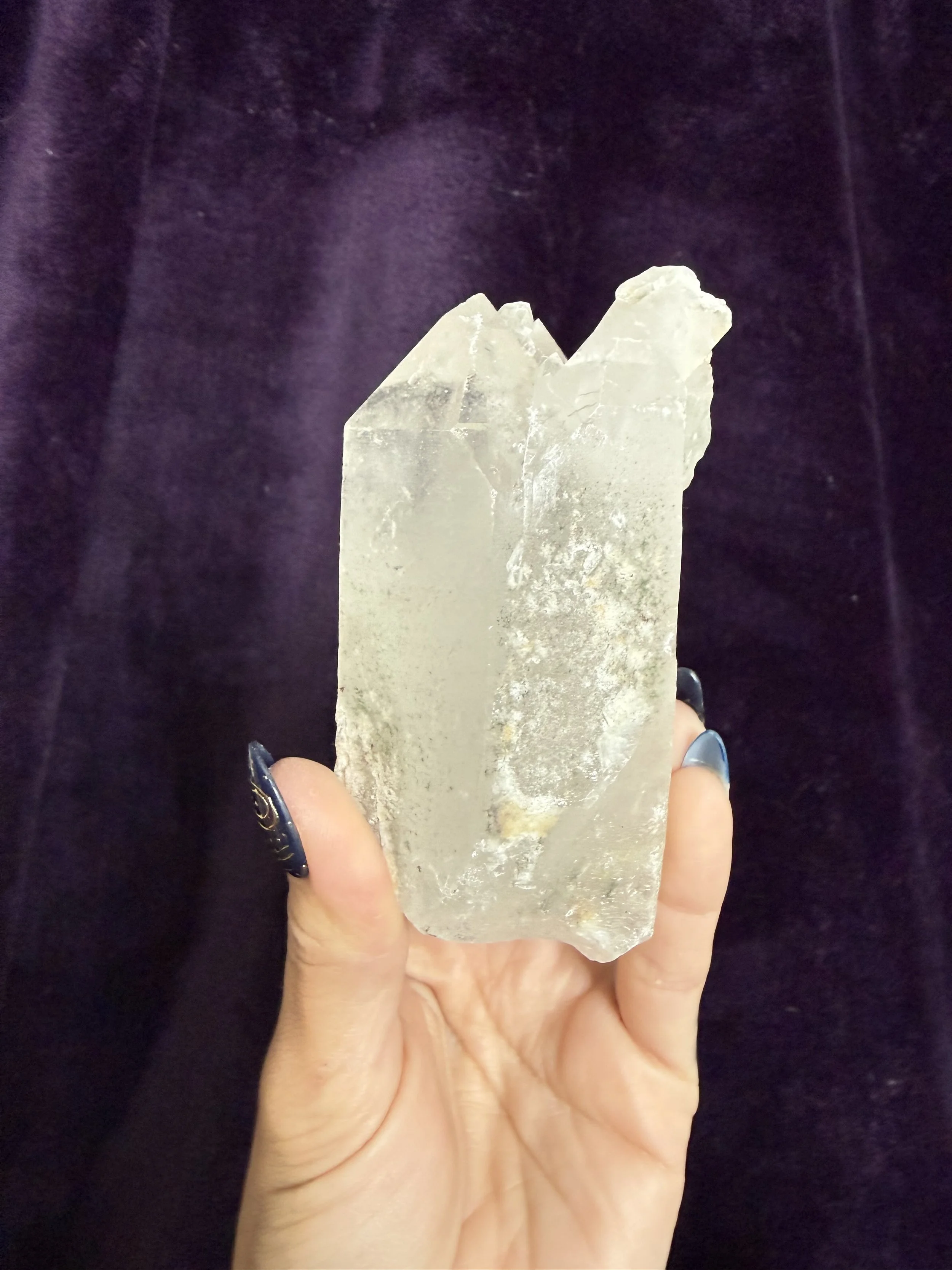 Clear Quartz Double Point with Penetrator & Chlorite