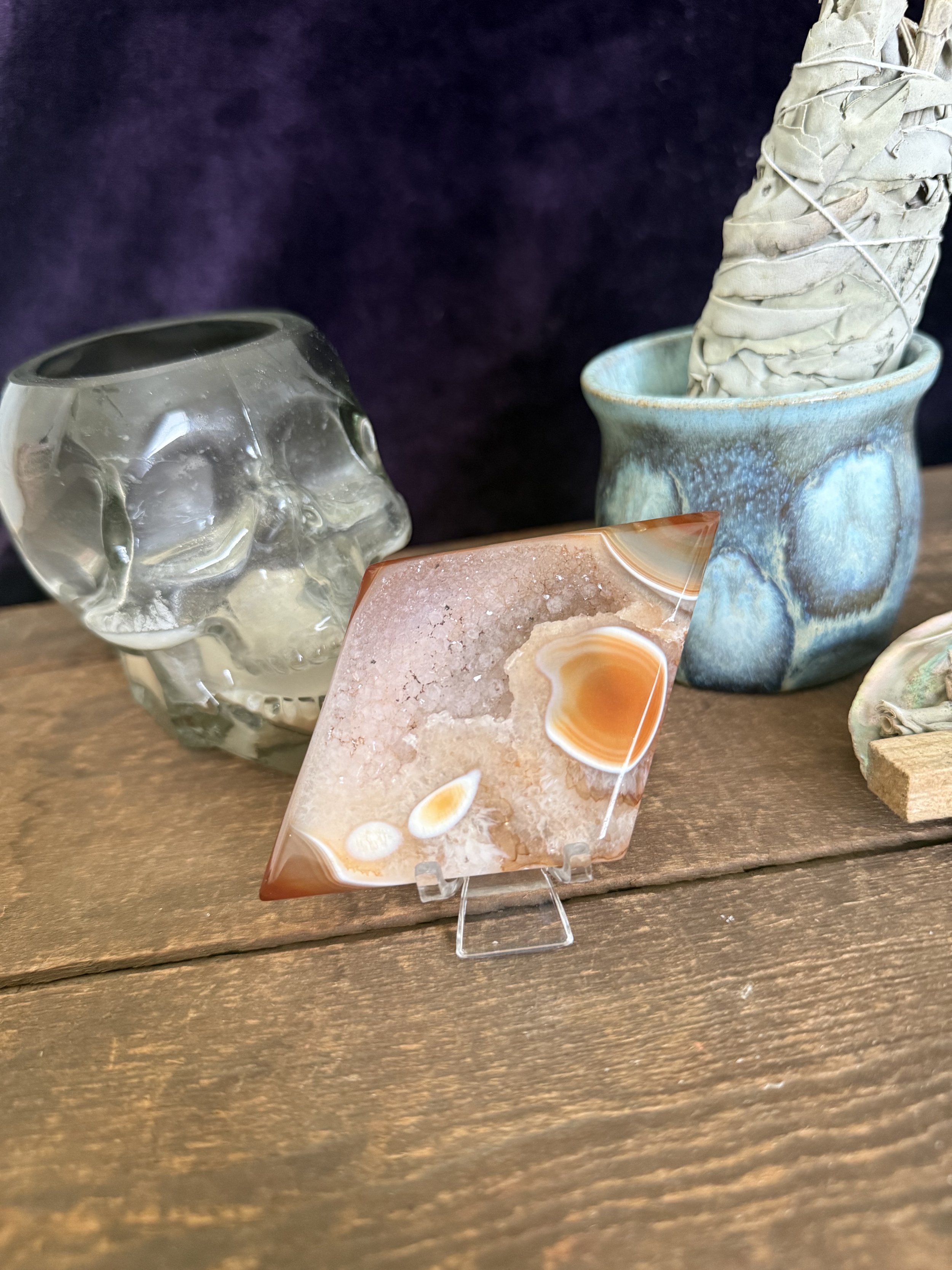 Carnelian Druzy Diamond B