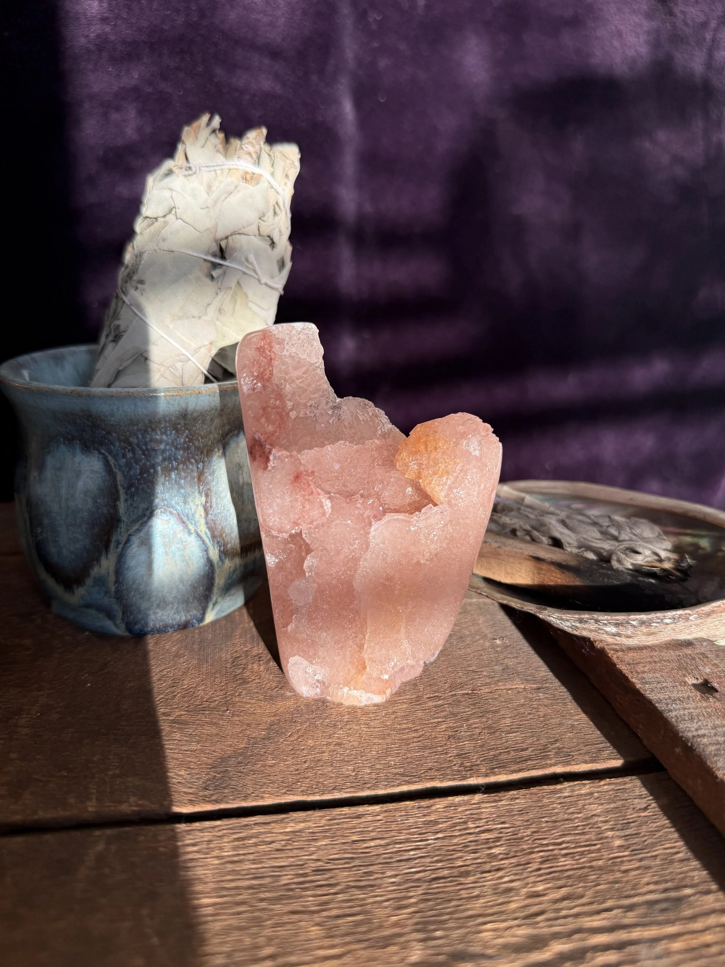 Pink Amethyst Druzy Freeform