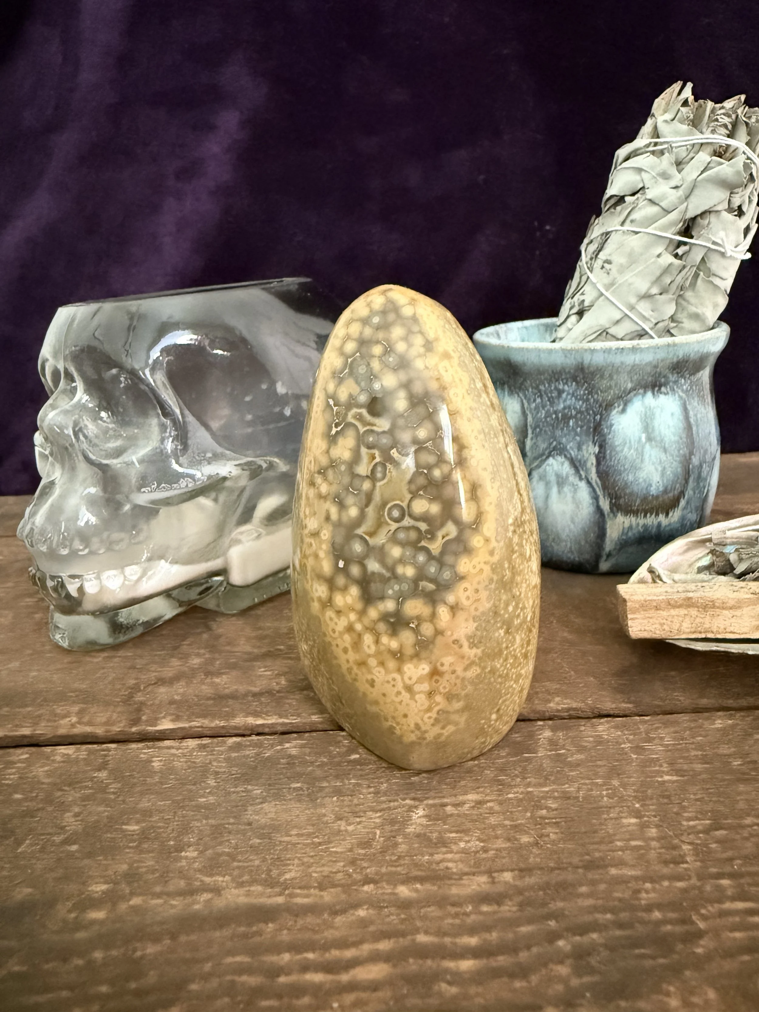 Ocean Jasper Freeform with Druzy