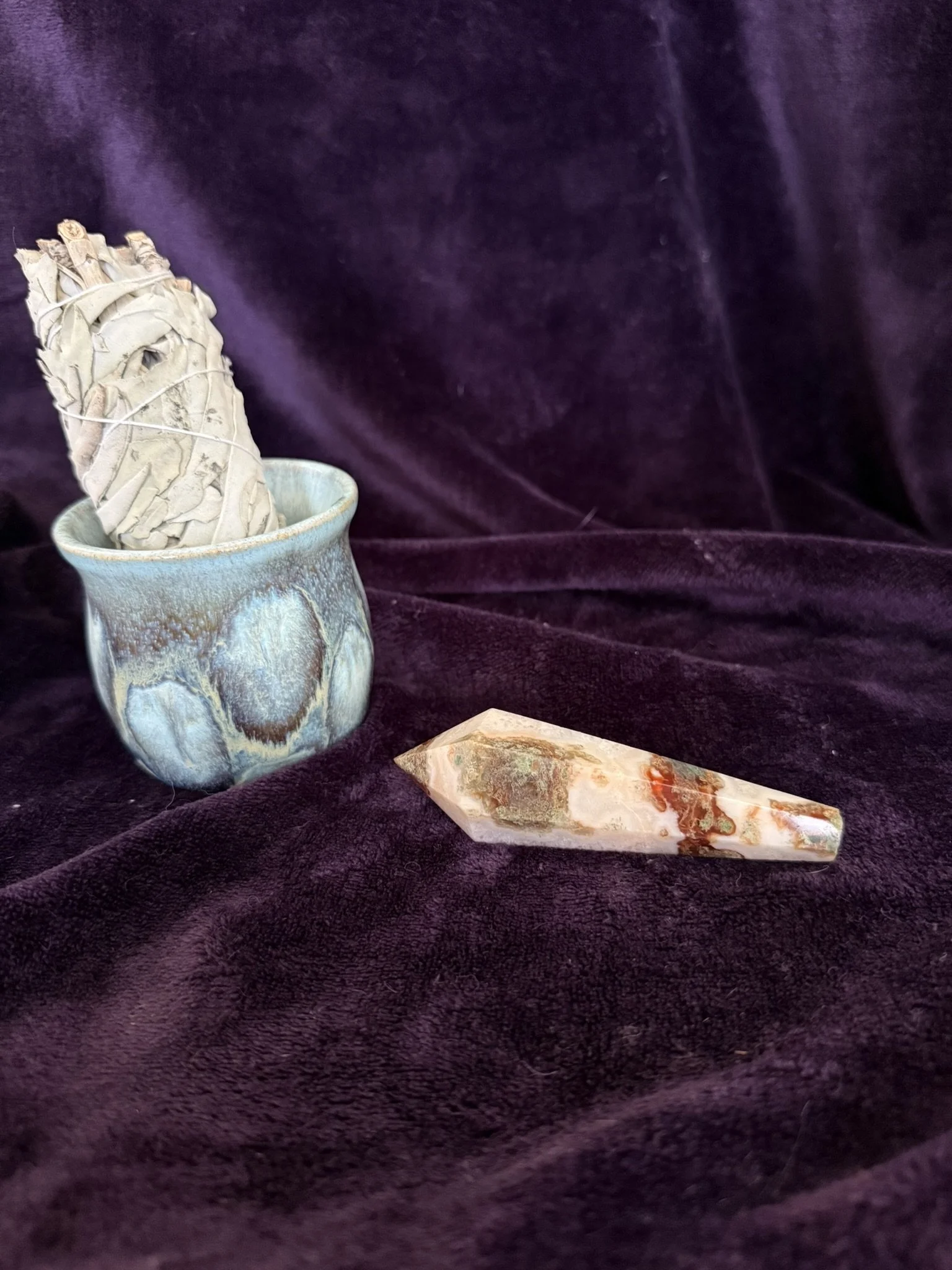 Red Moss Agate Crystal Scepter