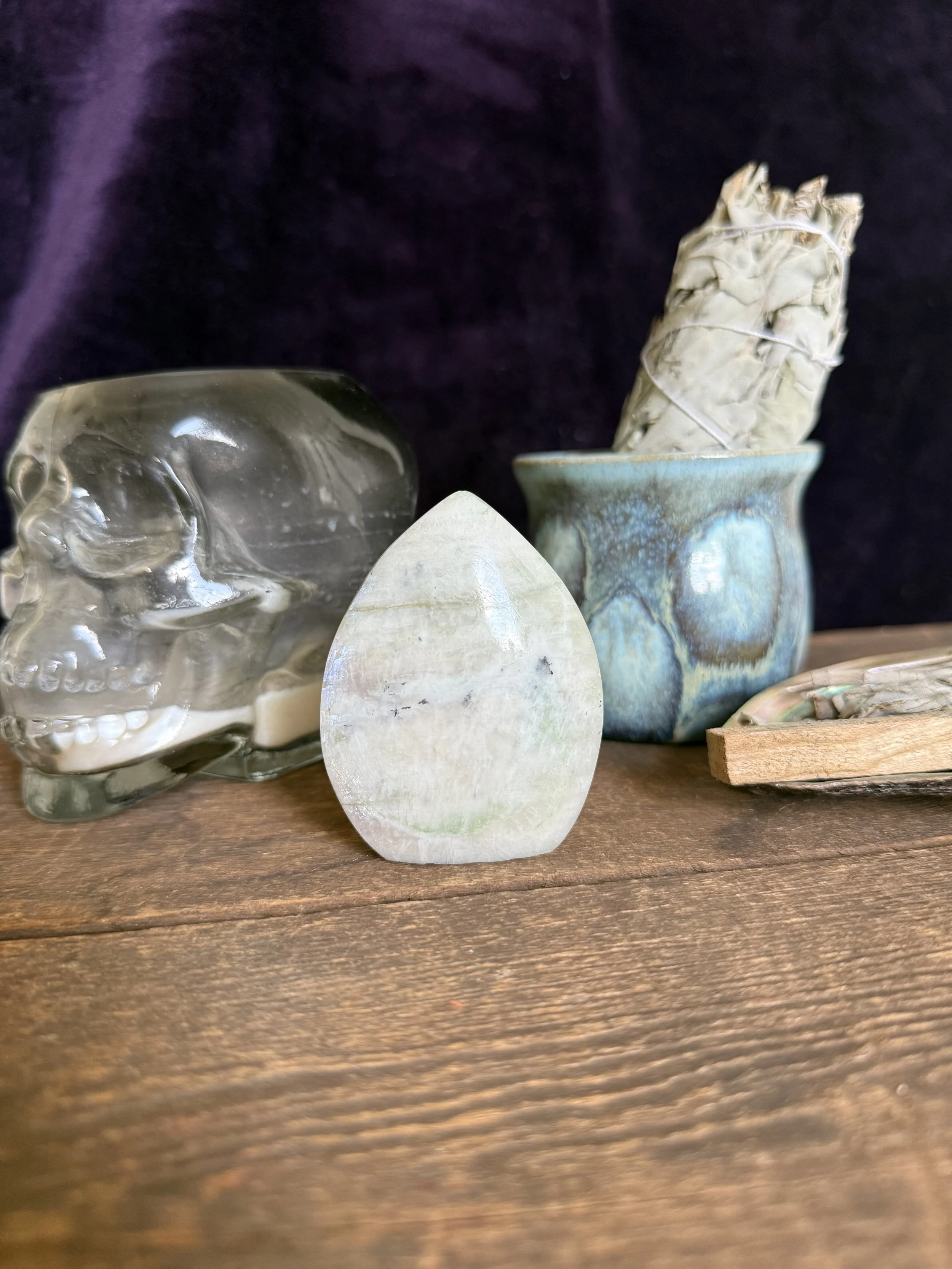 Green Moonstone Teardrop