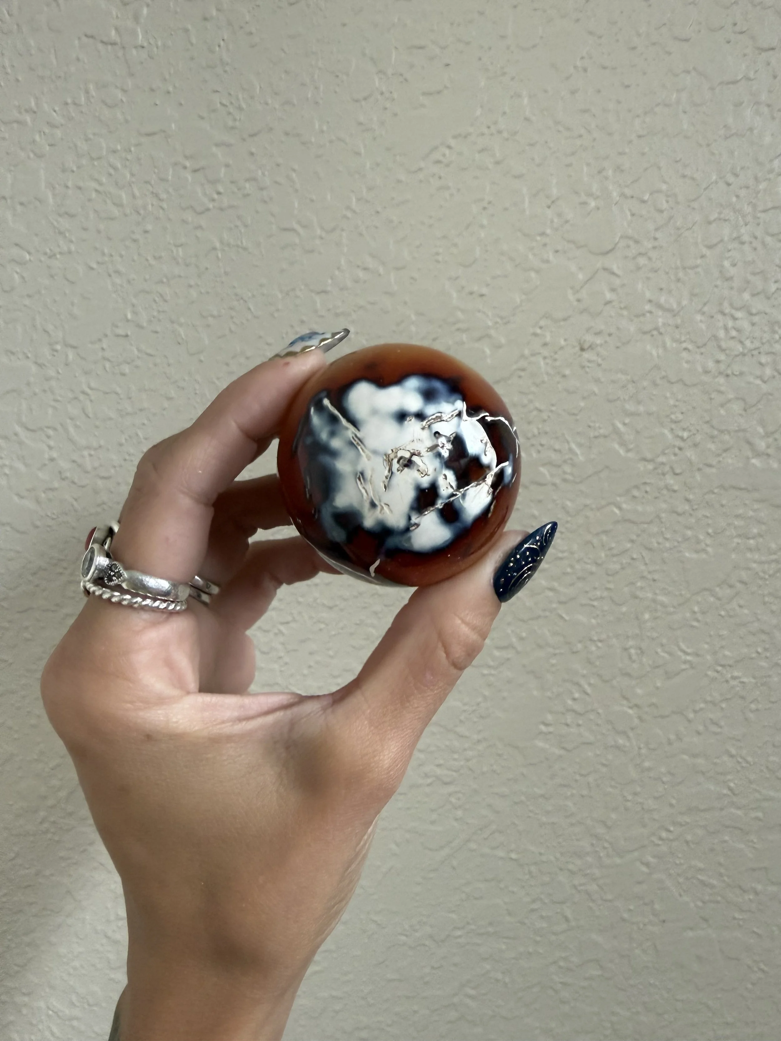 Orca Agate & Carnelian Sphere