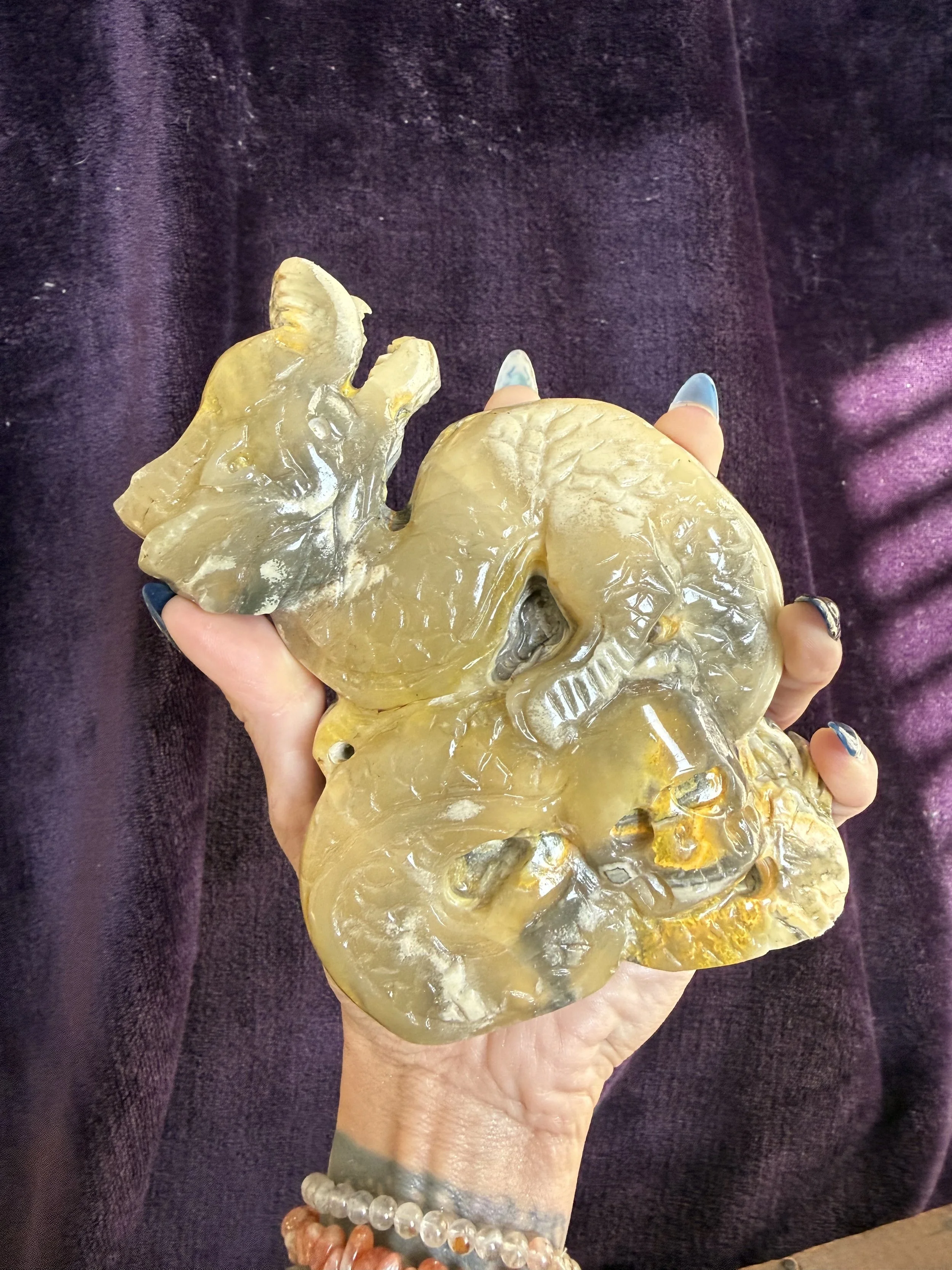 Bumblebee Jasper Dragon Carving