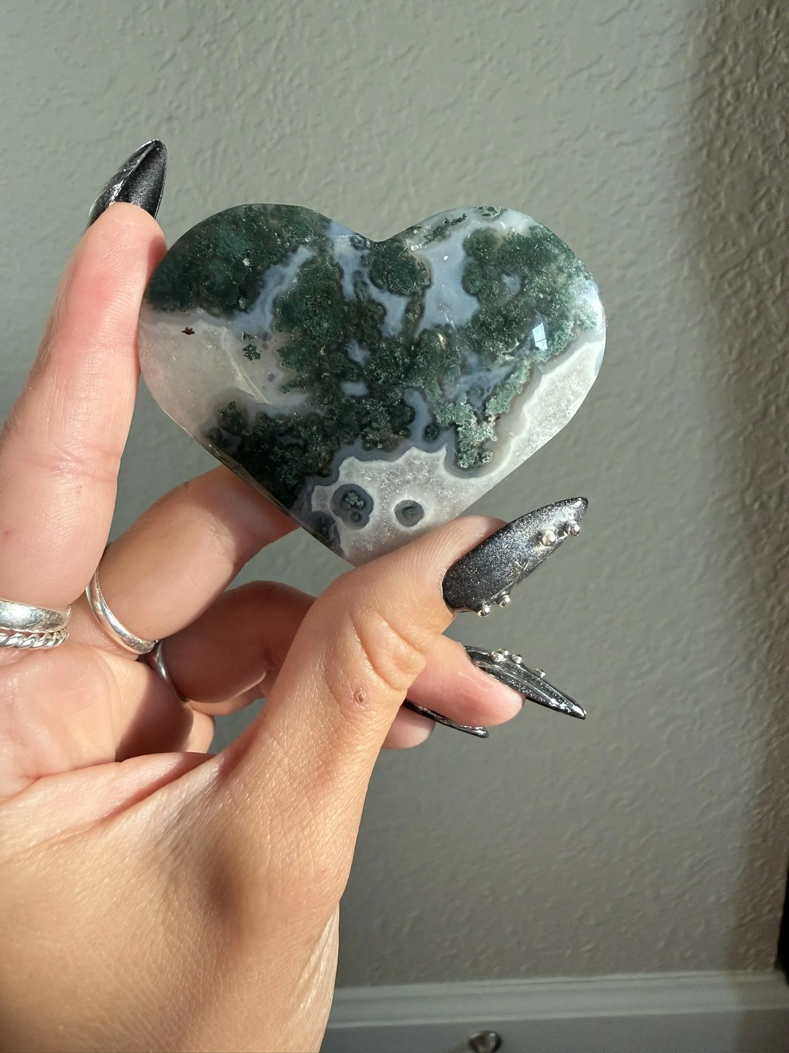 Moss Agate Heart