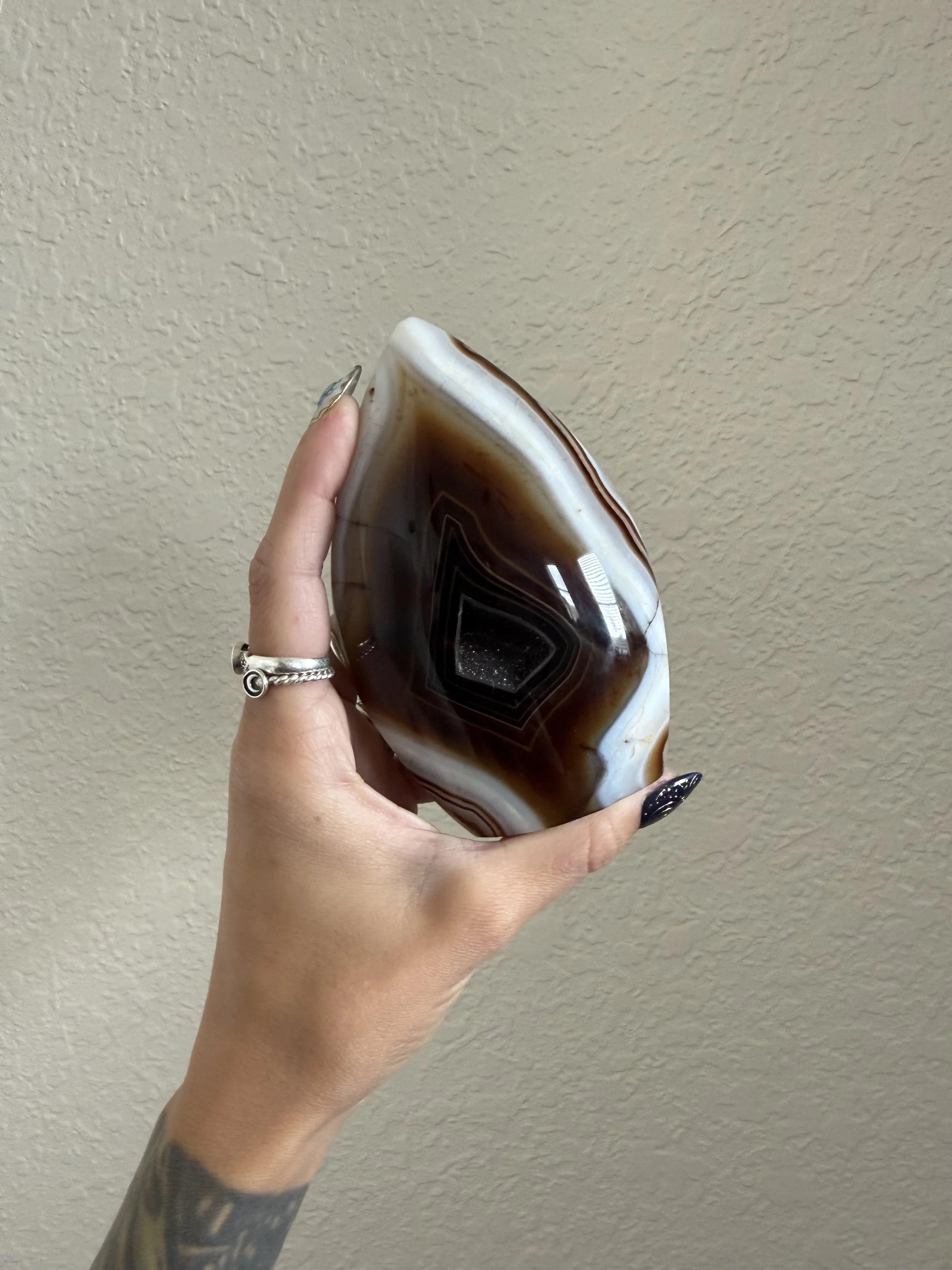 Brown Sardonyx Teardrop with Druzy