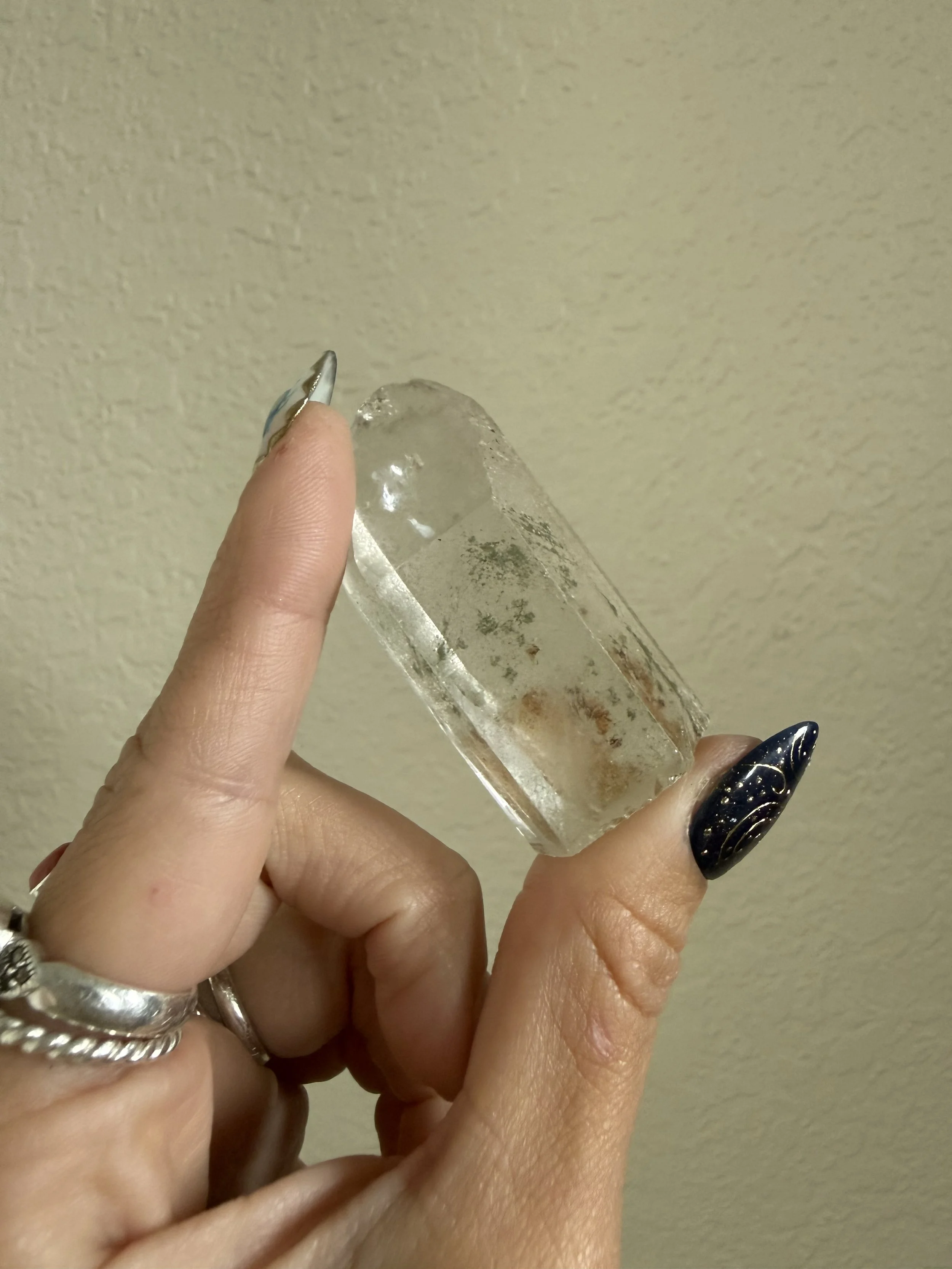 Raw Quartz Point with Chlorite Inclusions