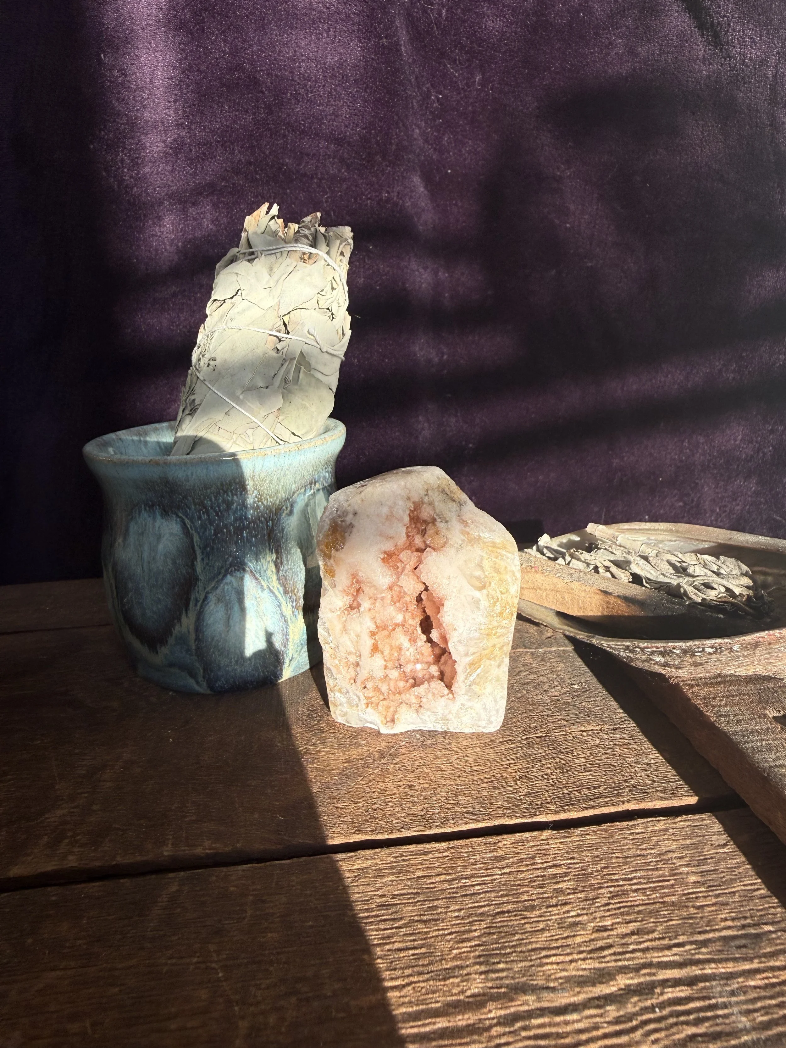 Pink Amethyst Druzy Pocket Freeform
