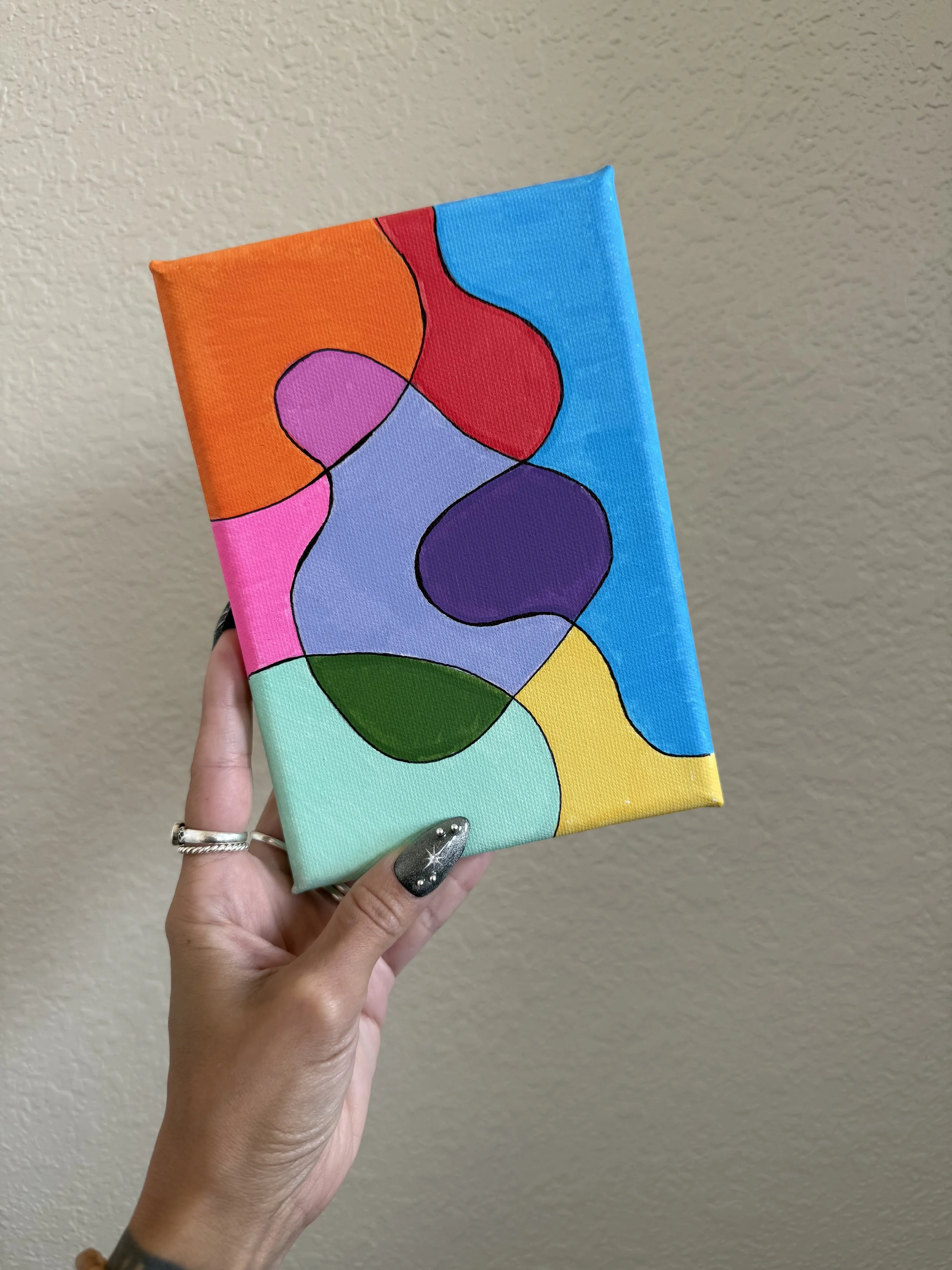 Soft Collision | 5x7 Acrylic Paint Marker on Canvas