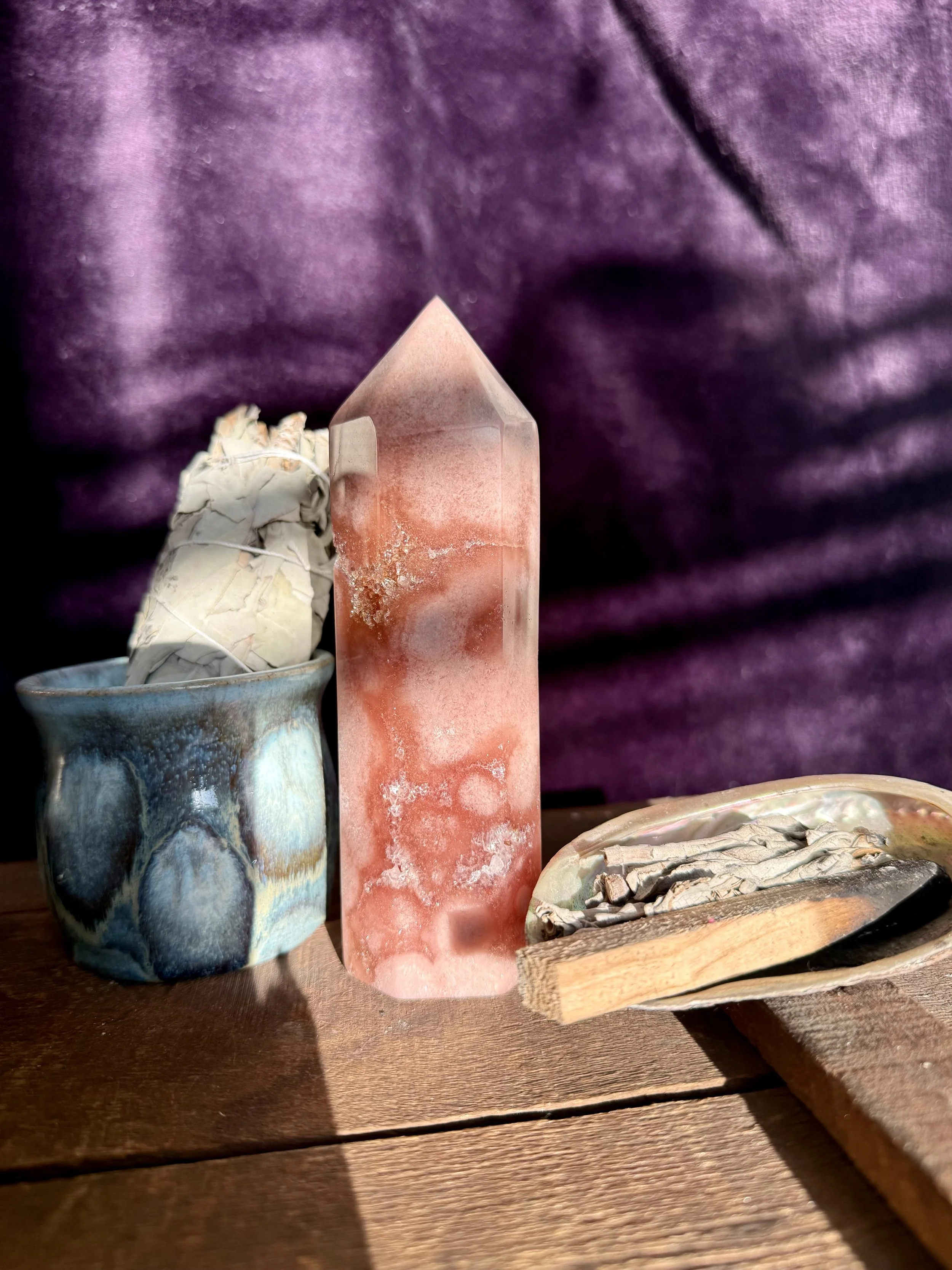 Large Pink Amethyst Tower