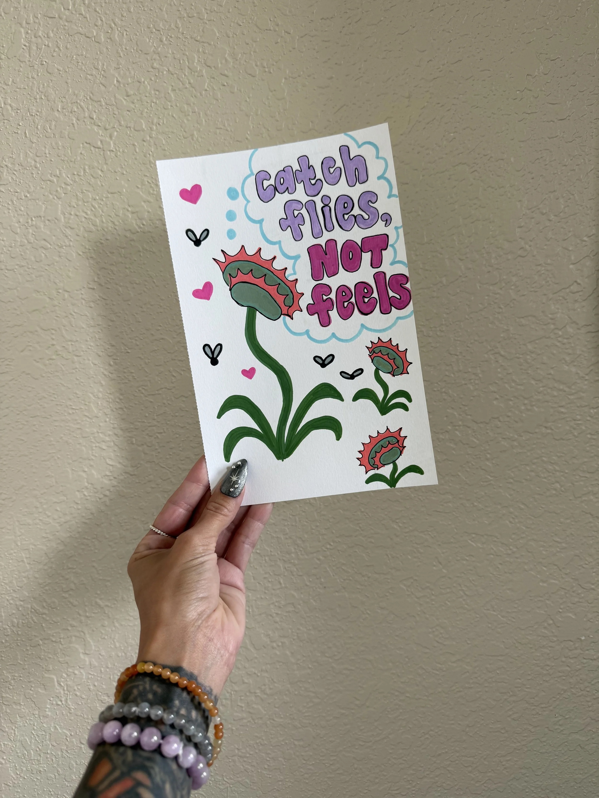Catch Flies | 5.5x8.5 Acrylic Paint Marker Print