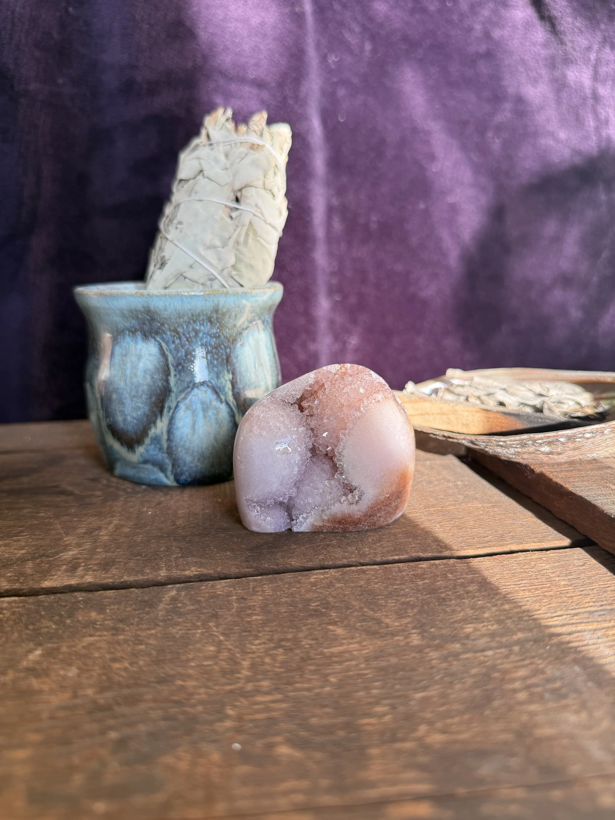 Pink Amethyst Druzy Freeform